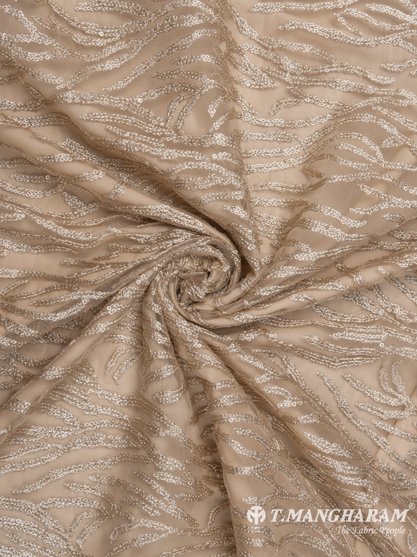Beige Fancy Net Fabric - EB5470 view-1