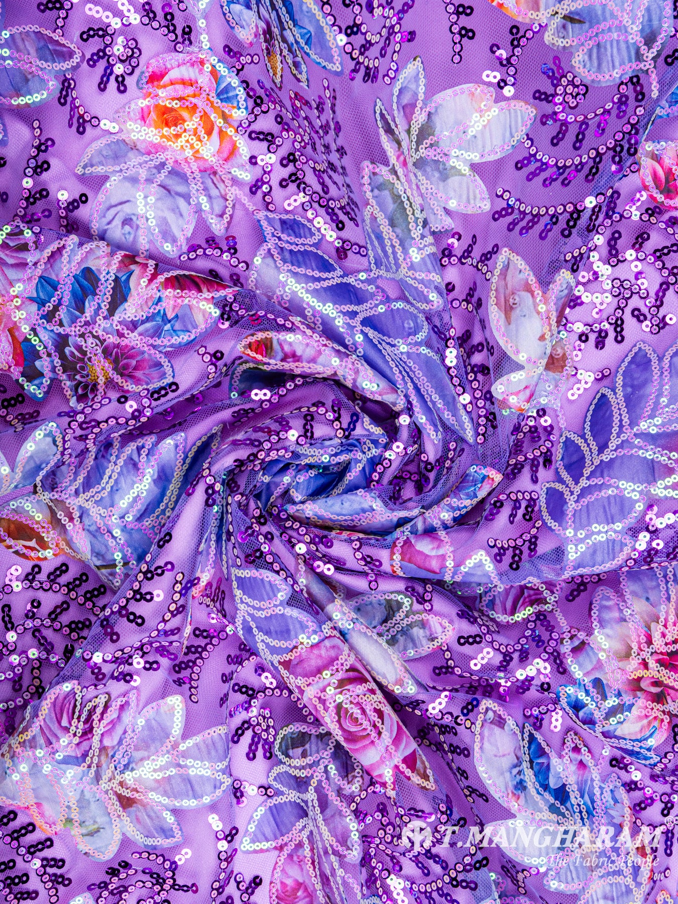 Purple Fancy Net Fabric - EC5909 view-1