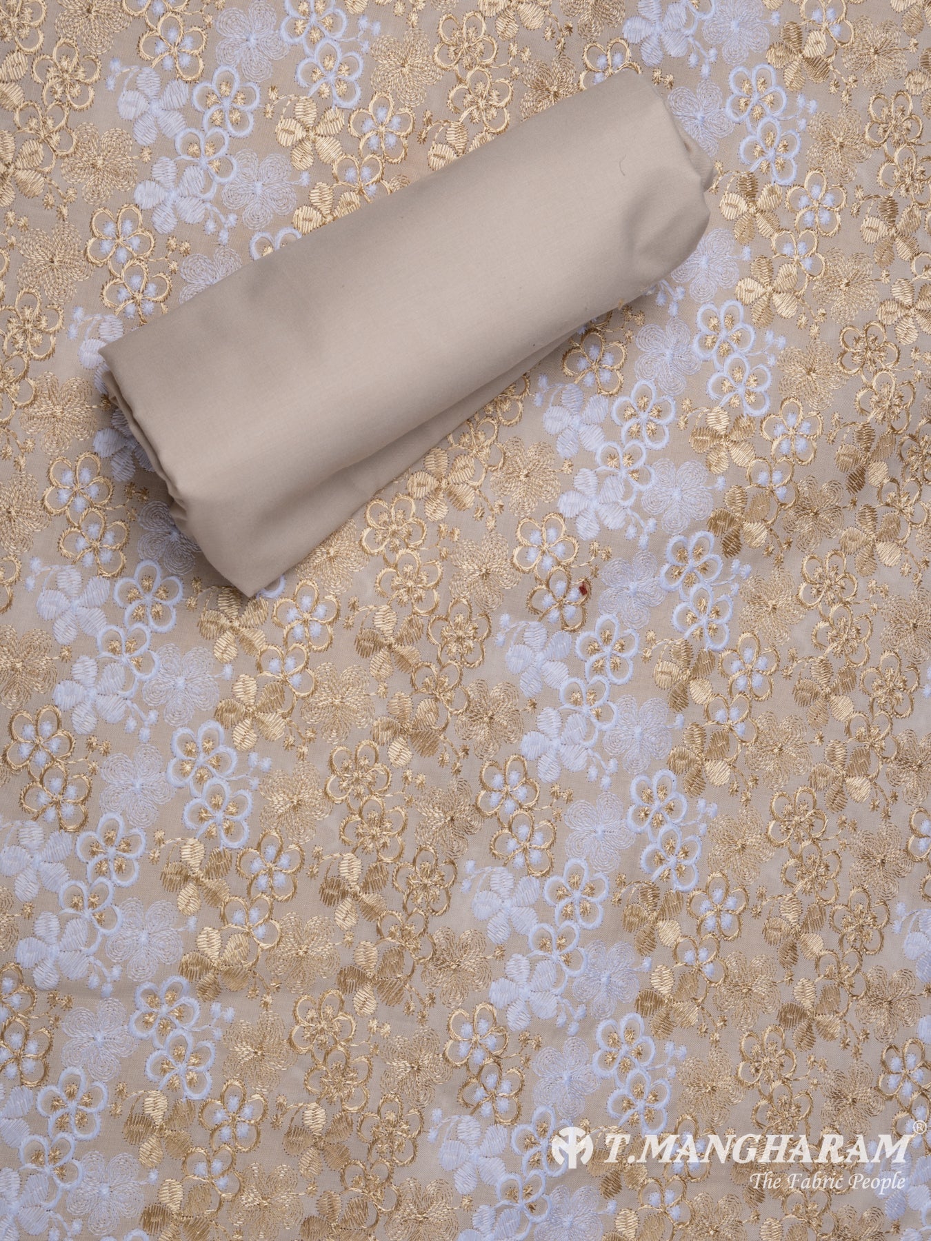 Beige Cotton Chudidhar Fabric Set - EG1612 view-2