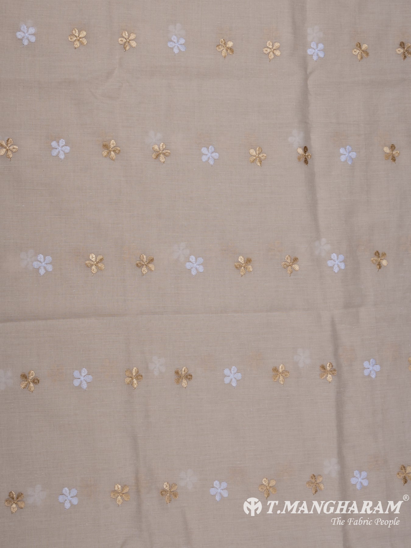 Beige Cotton Chudidhar Fabric Set - EG1612 view-3