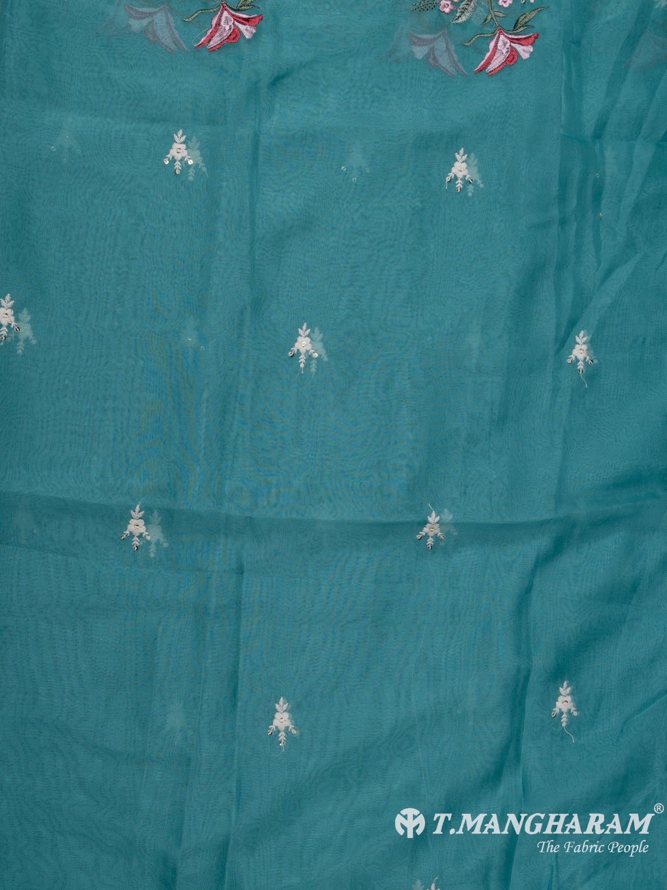 Sea Blue Cotton Chudidhar Fabric Set - EG1629 view-4