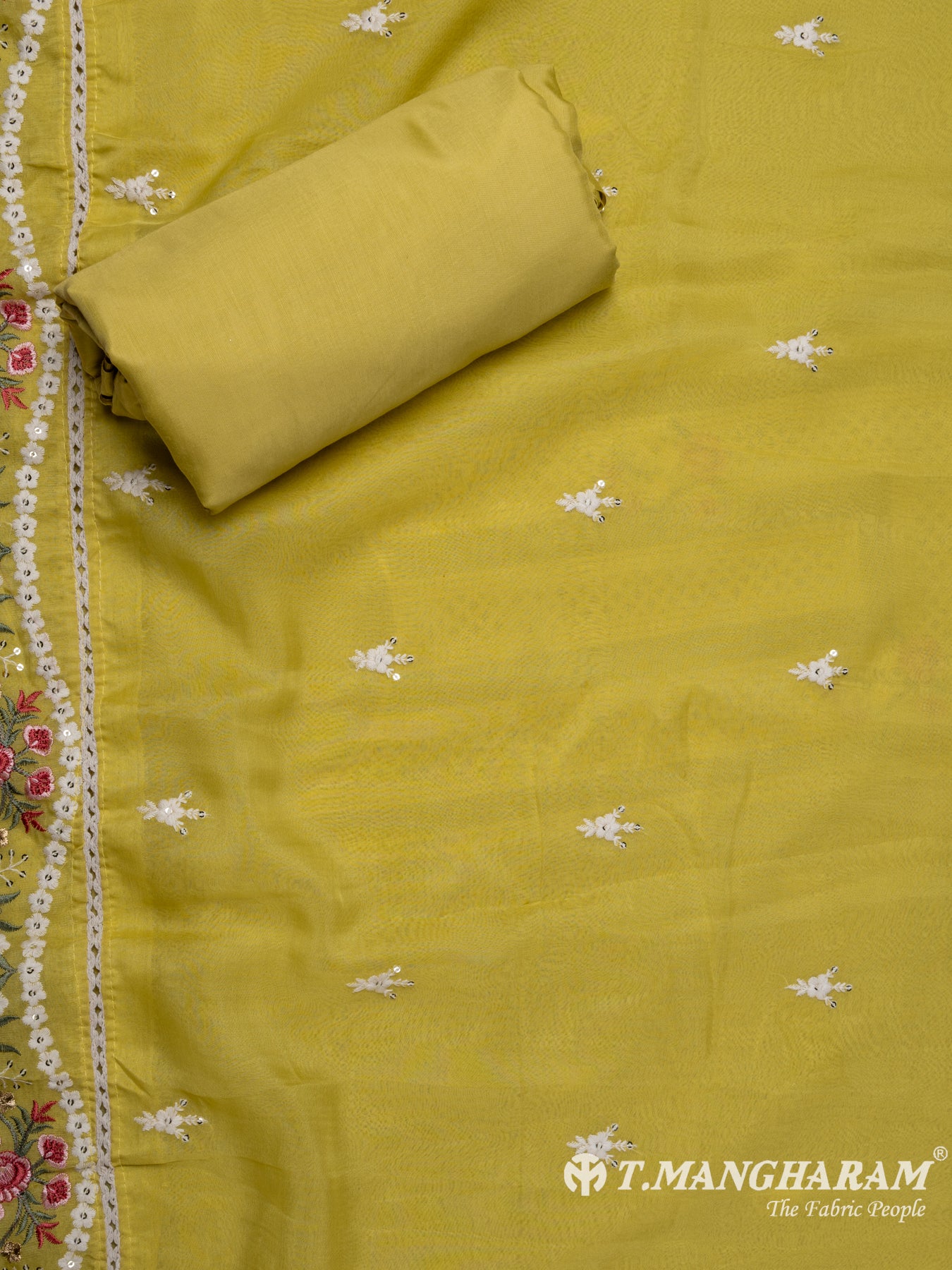 Yellow Cotton Chudidhar Fabric Set - EG1628 view-3