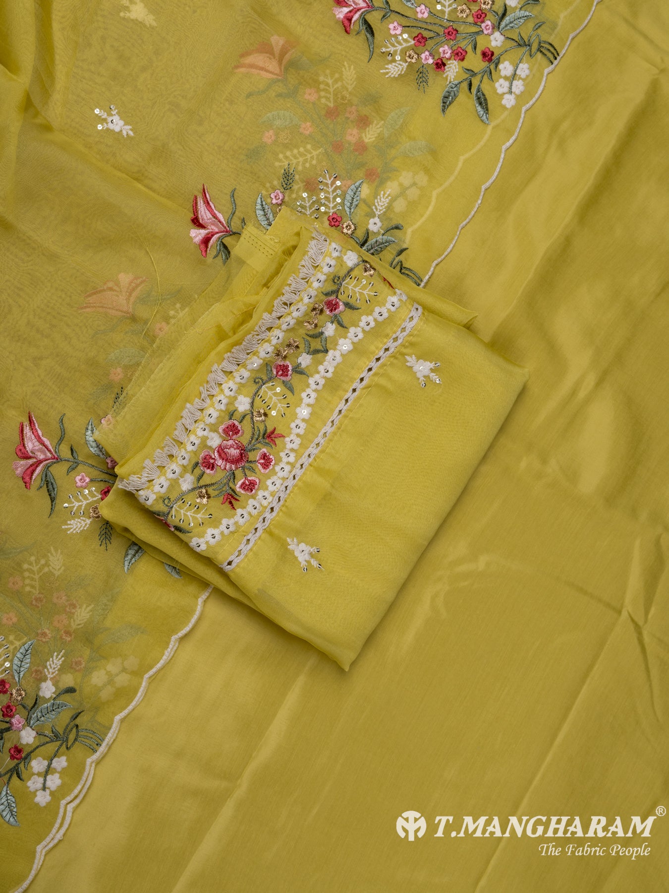 Yellow Cotton Chudidhar Fabric Set - EG1628 view-1