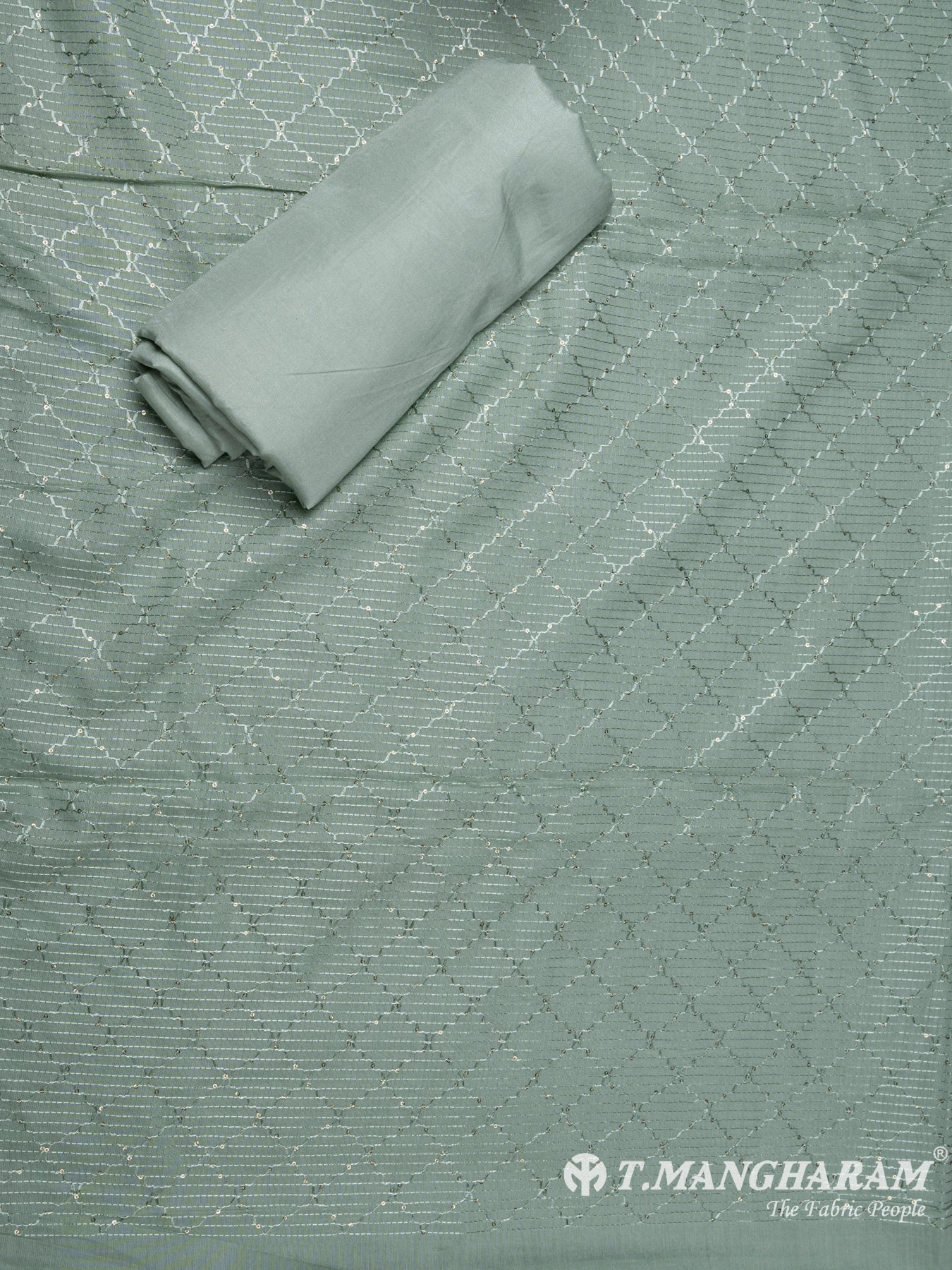 Green Georgette Chudidhar Fabric Set - EG1630 view-3