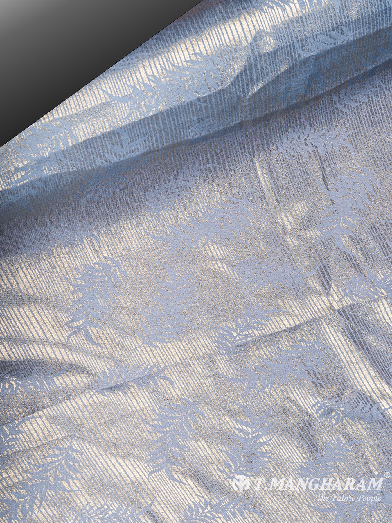 Blue Georgette Satin Fabric - EC5926 view-2