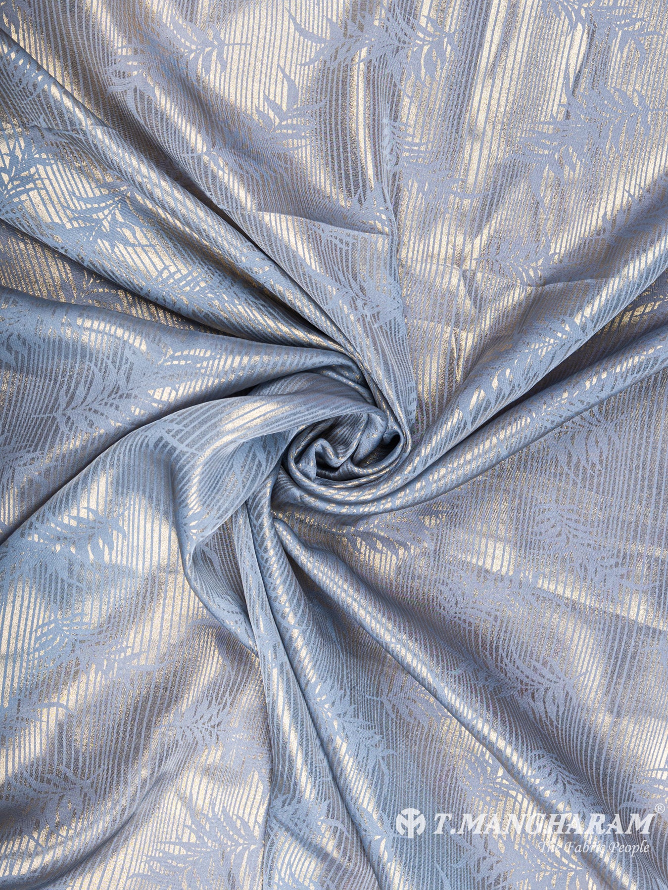 Blue Georgette Satin Fabric - EC5926 view-1