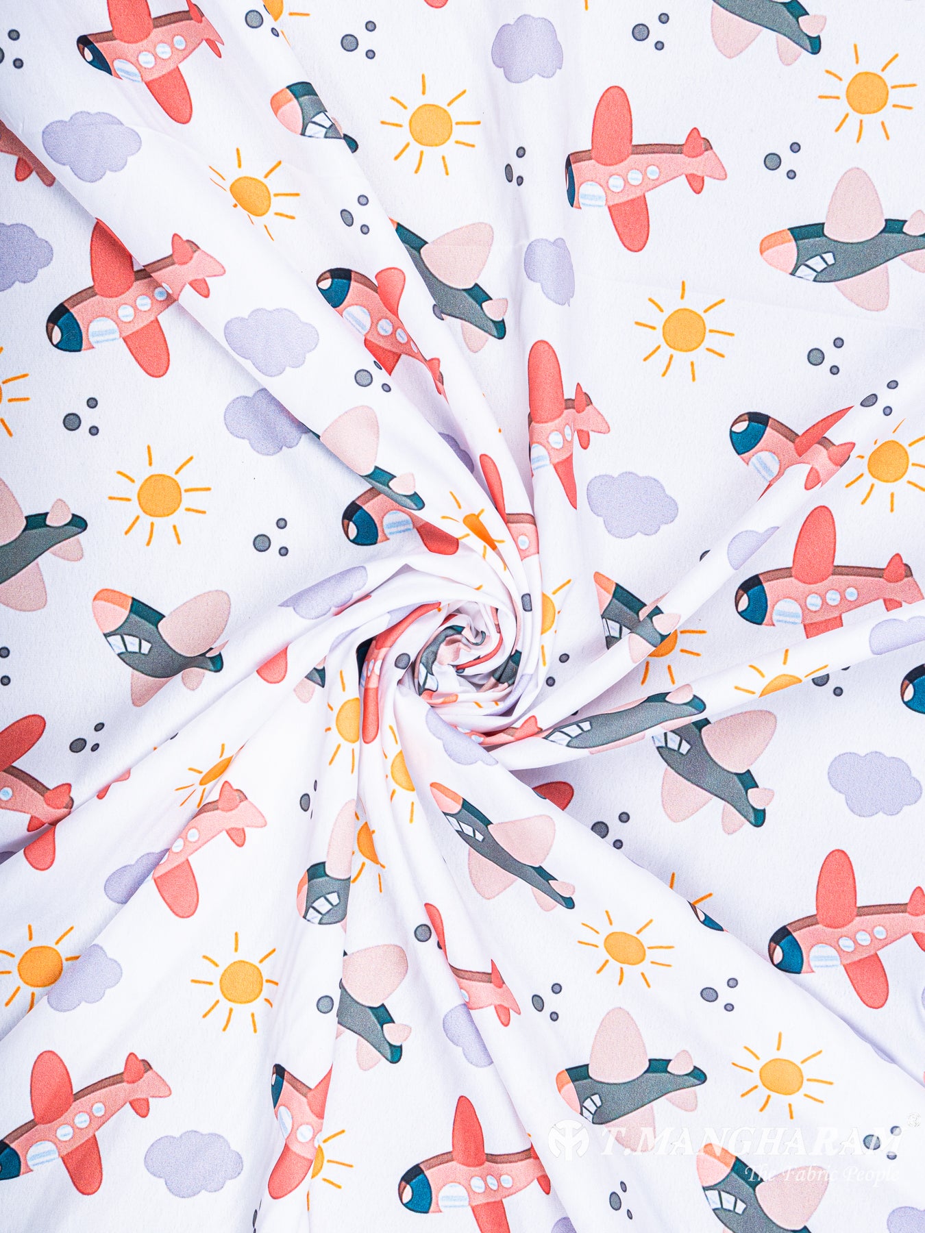 White Cotton Fabric - EC5969 view-1