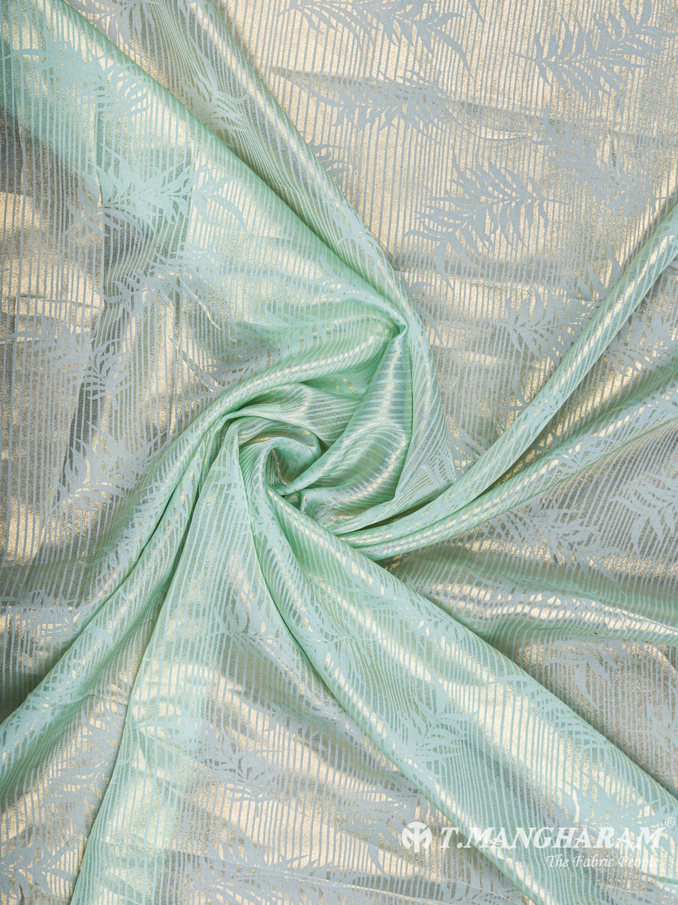 Green Georgette Satin Fabric - EC5922 view-1