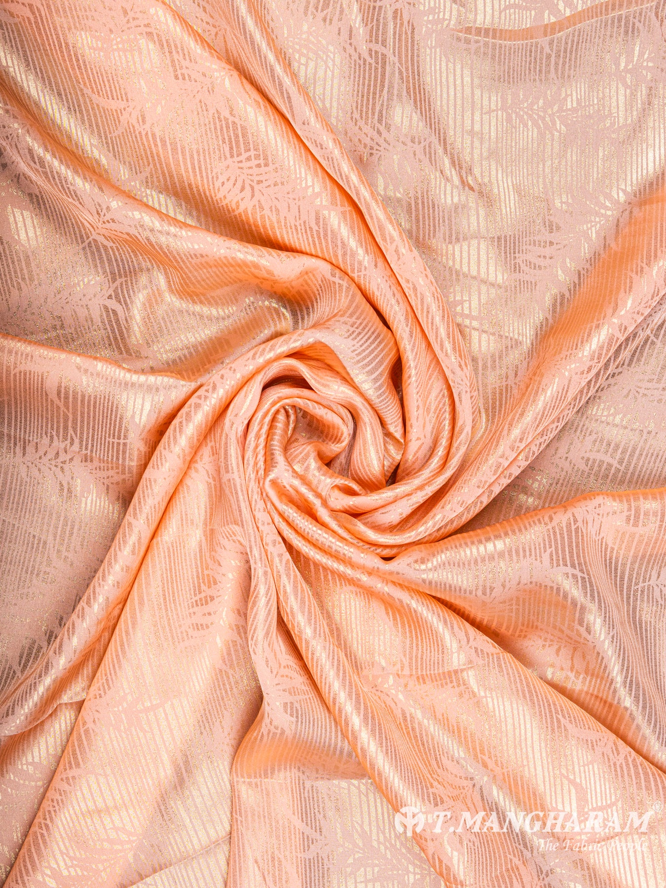 Peach Georgette Satin Fabric - EC5924 view-1