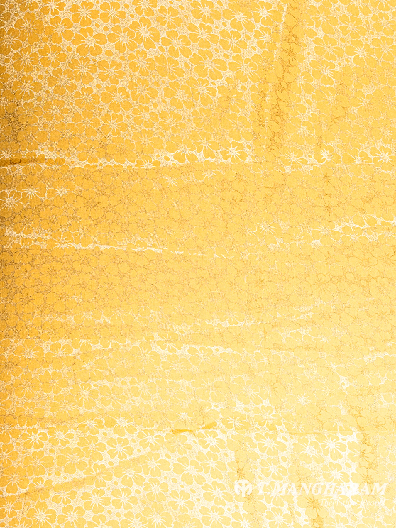 Yellow Georgette Satin Fabric - EC5920 view-3