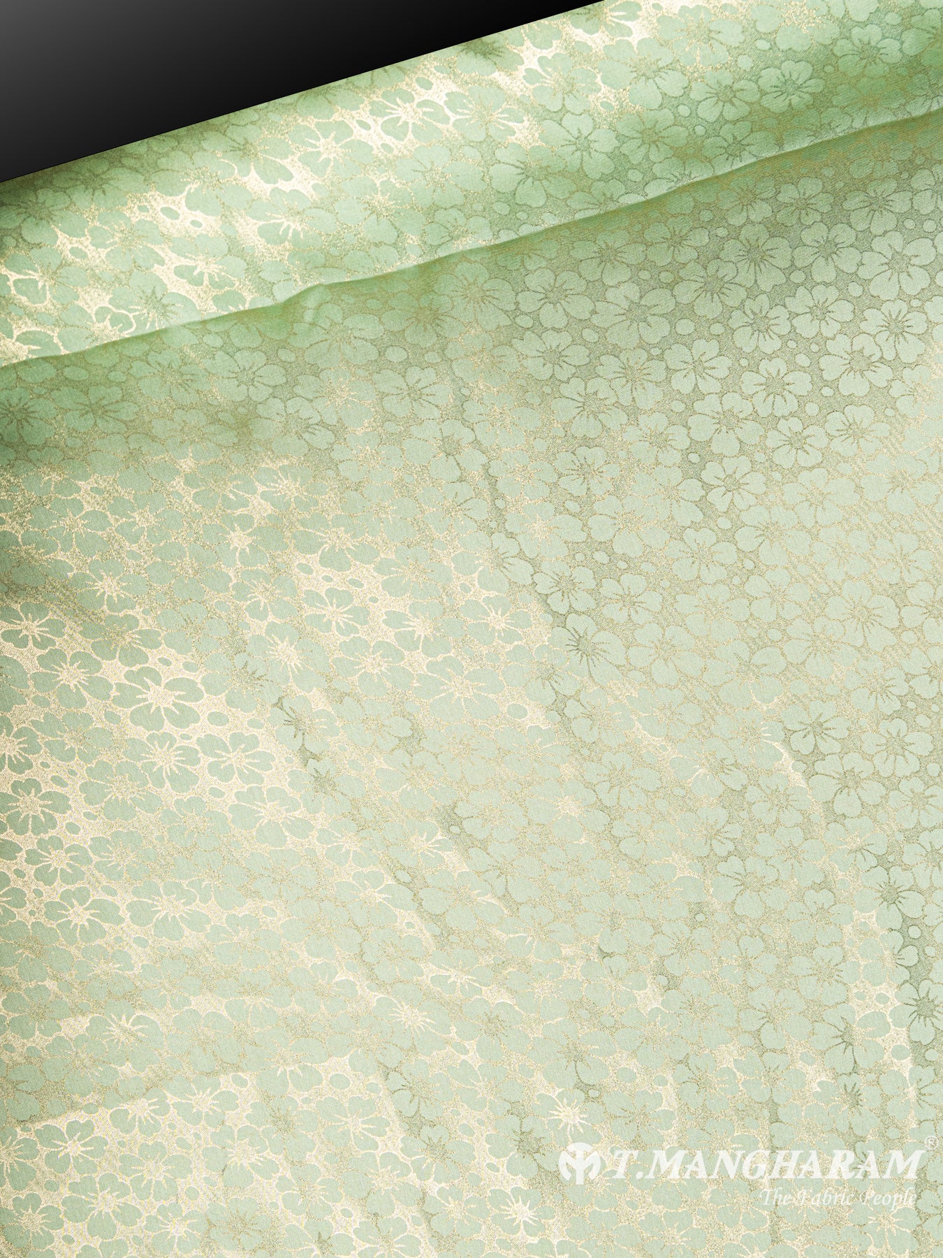 Green Georgette Satin Fabric - EC5917 view-2