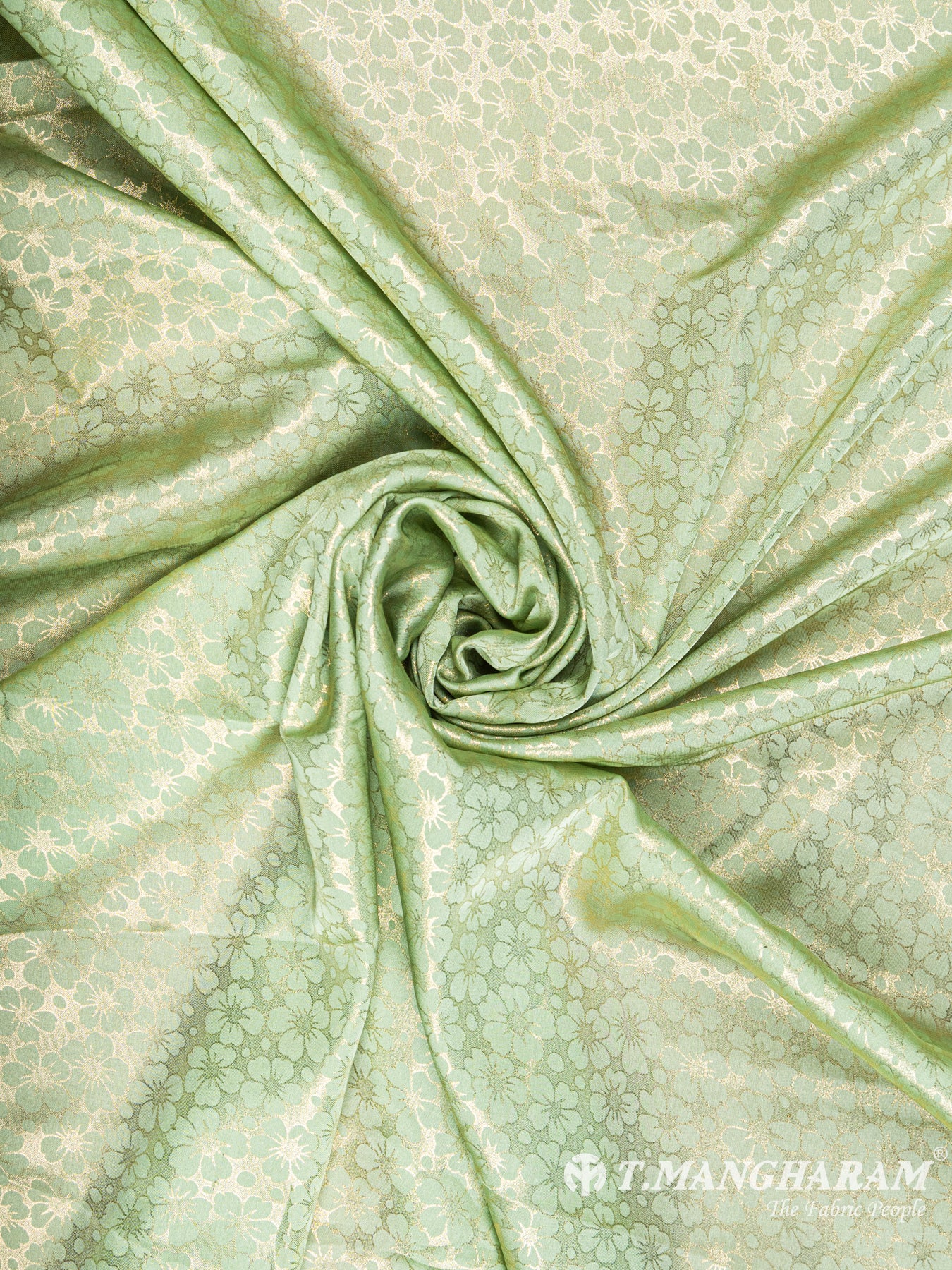 Green Georgette Satin Fabric - EC5917 view-1