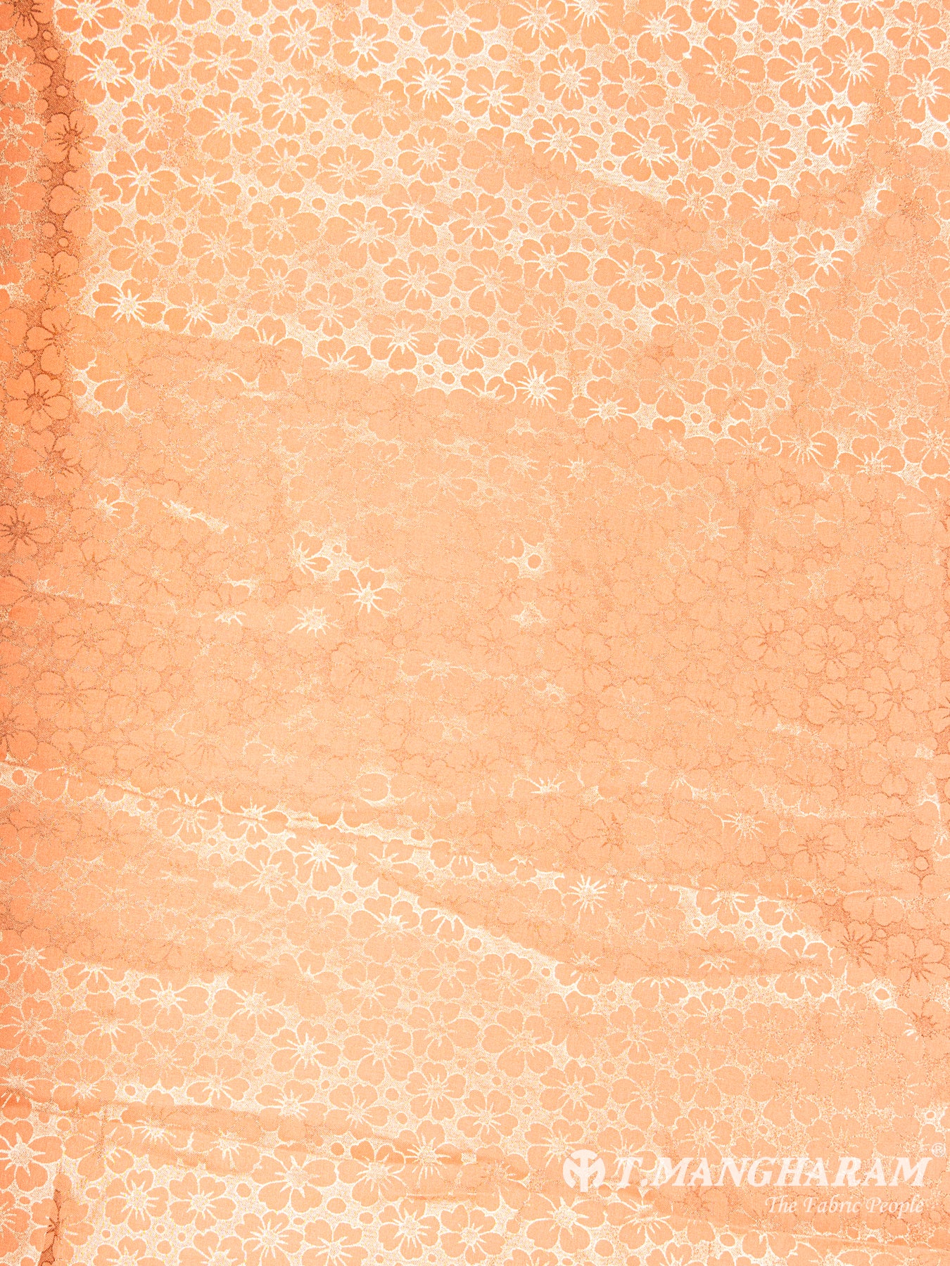 Orange Georgette Satin Fabric - EC5919 view-3