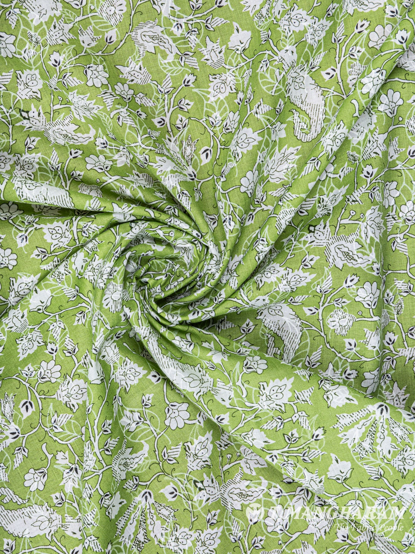 Green Cotton Fabric - EC5946 view-1