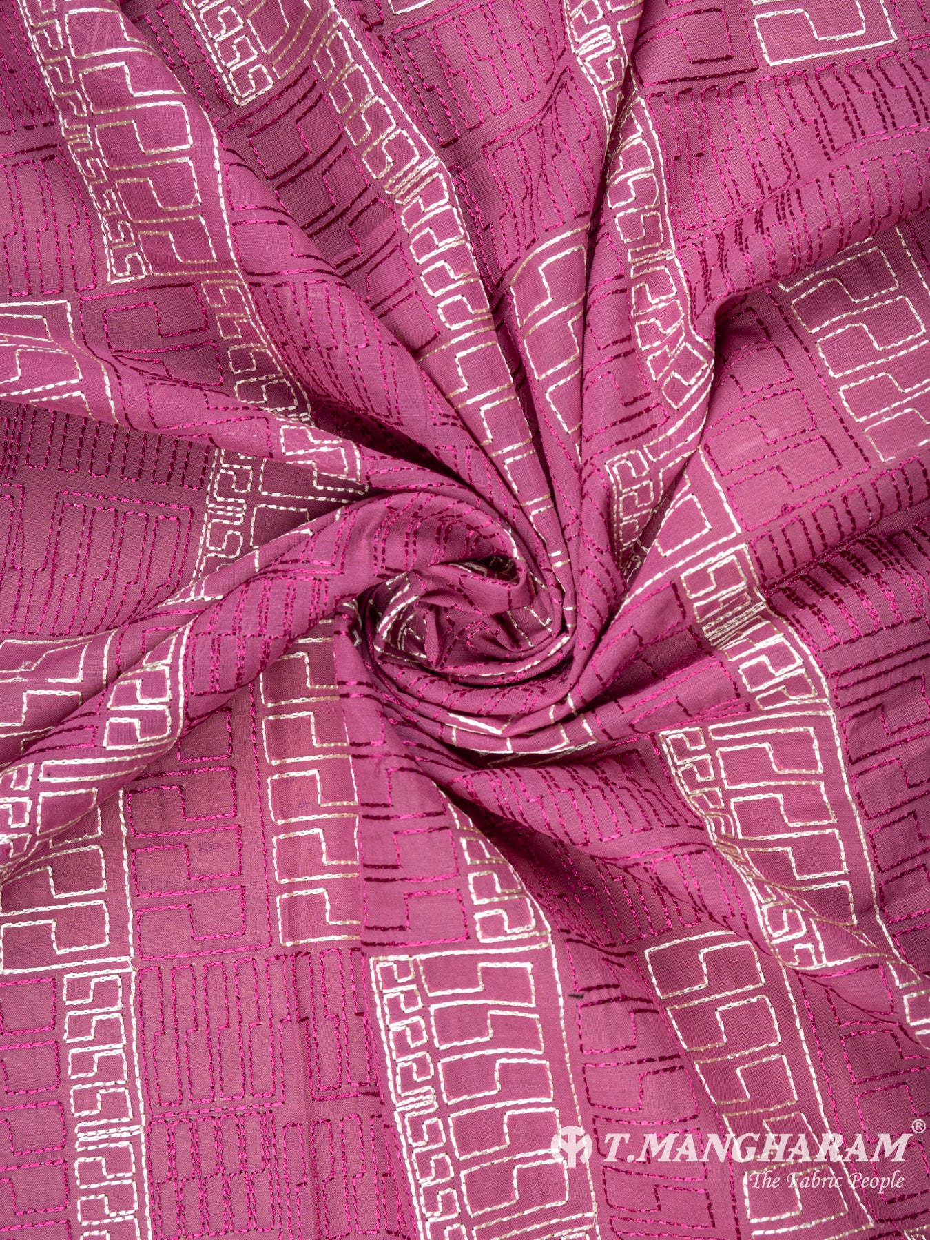 Purple Cotton Embroidery Fabric - EC6027 view-1