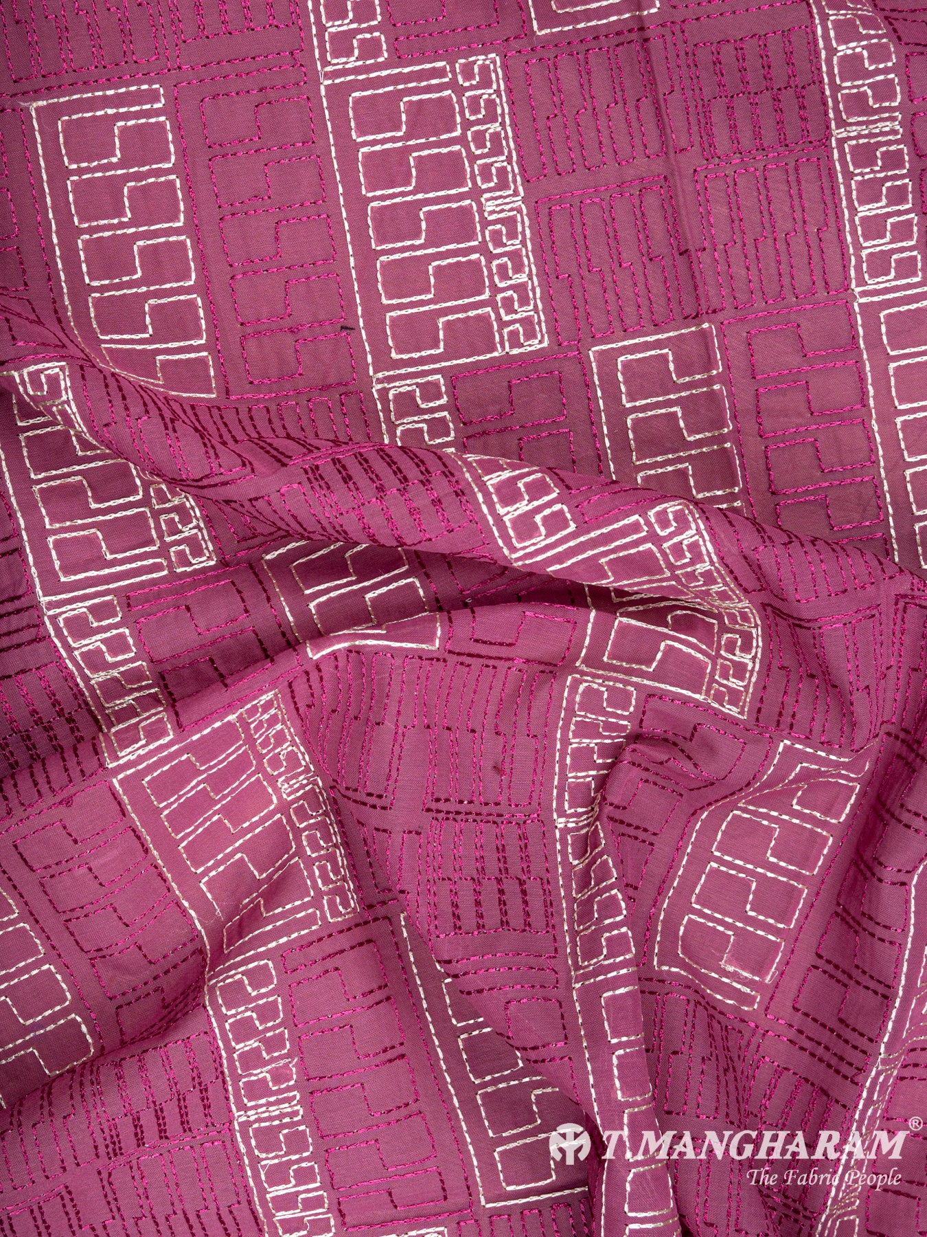 Purple Cotton Embroidery Fabric - EC6027 view-4