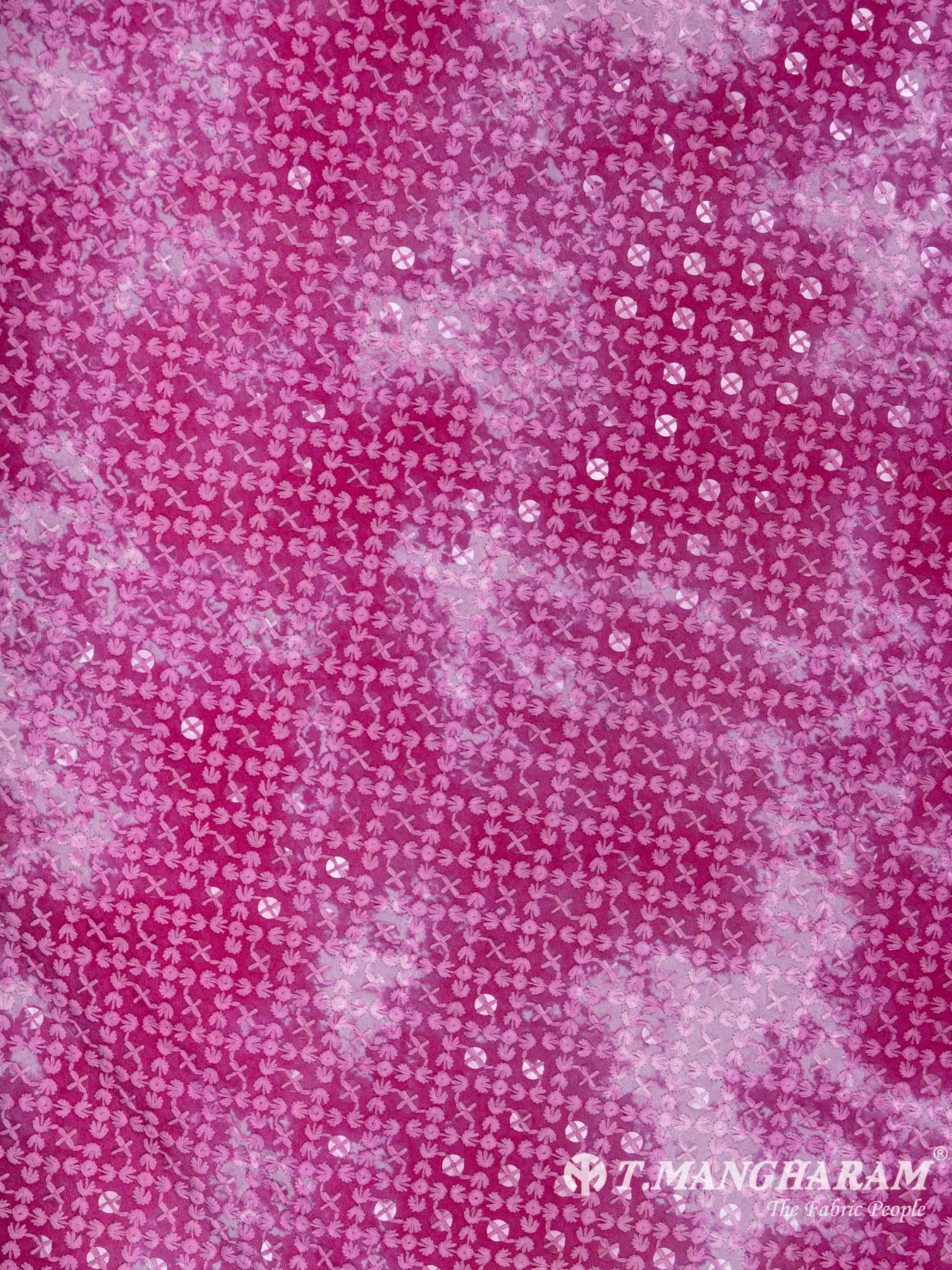 Pink Cotton Embroidery Fabric - EB4622 view-3