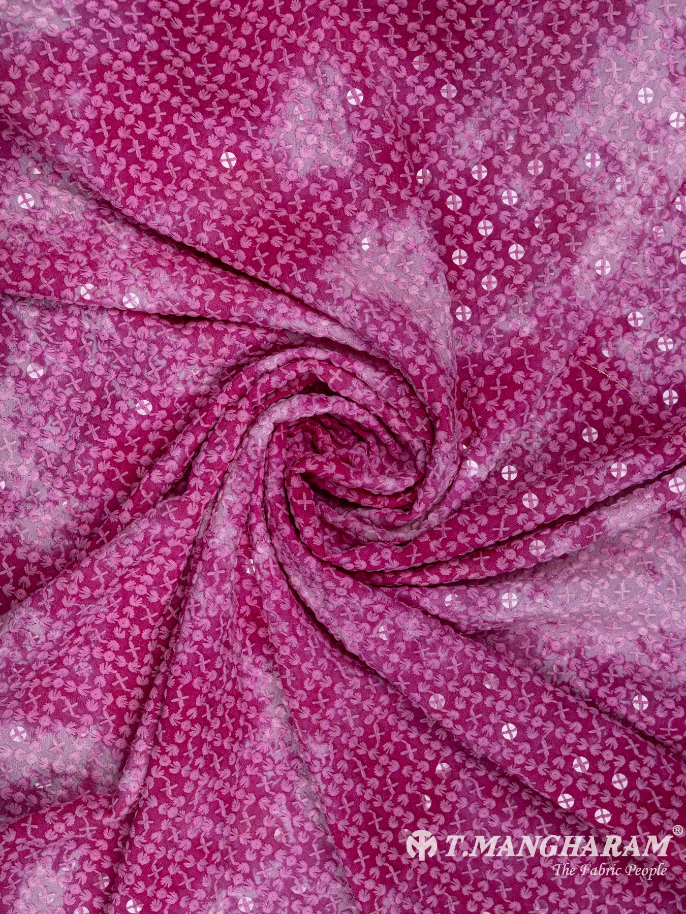 Pink Cotton Embroidery Fabric - EB4622 view-1