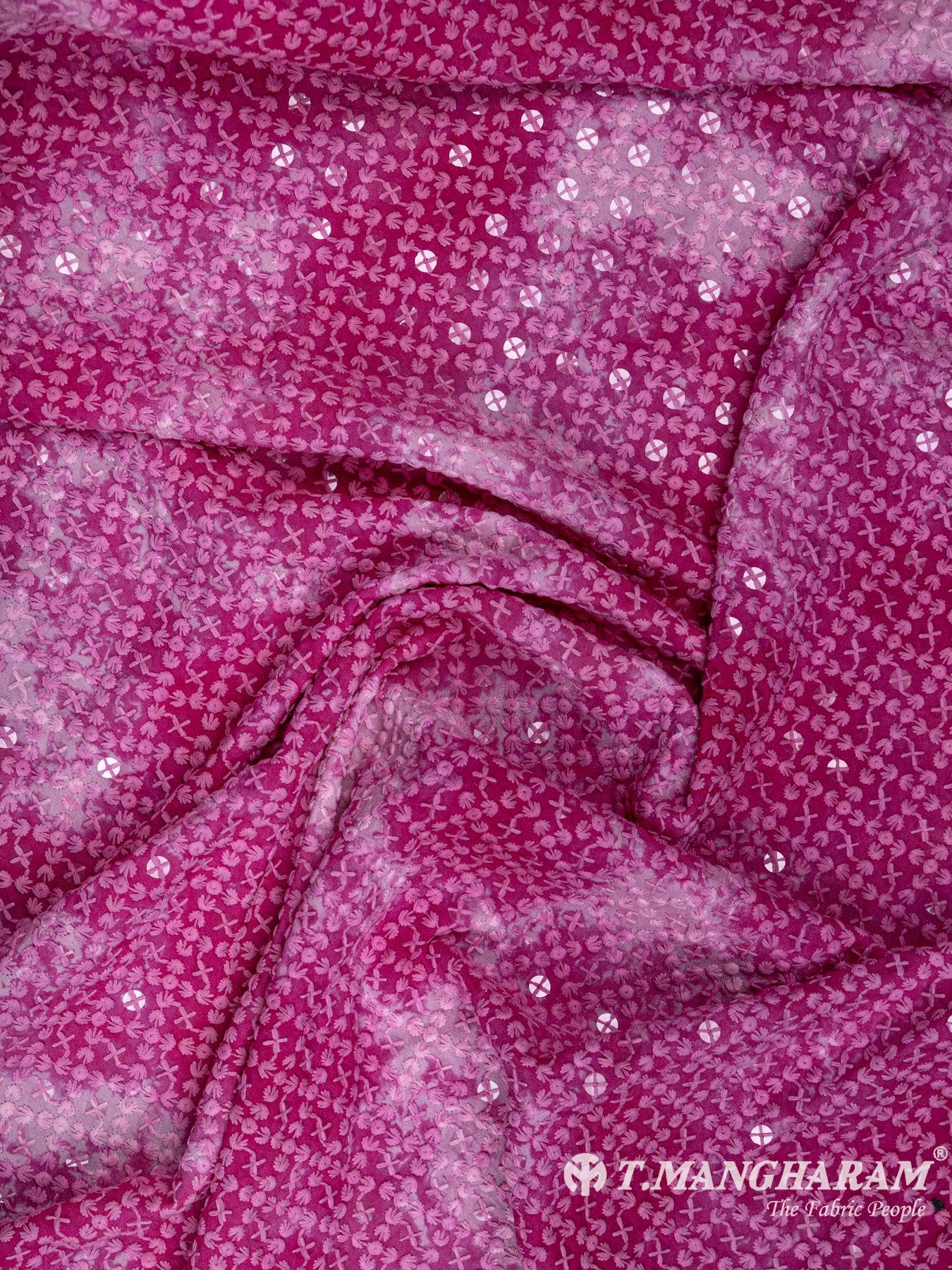 Pink Cotton Embroidery Fabric - EB4622 view-4