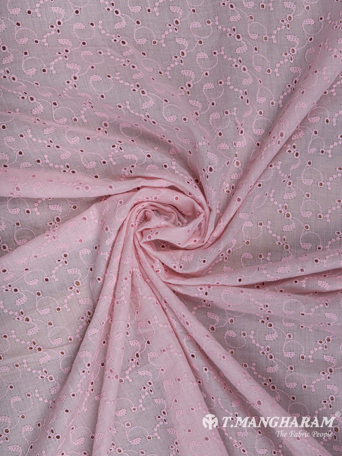 Pink Cotton Embroidery Fabric - EC5988 view-1