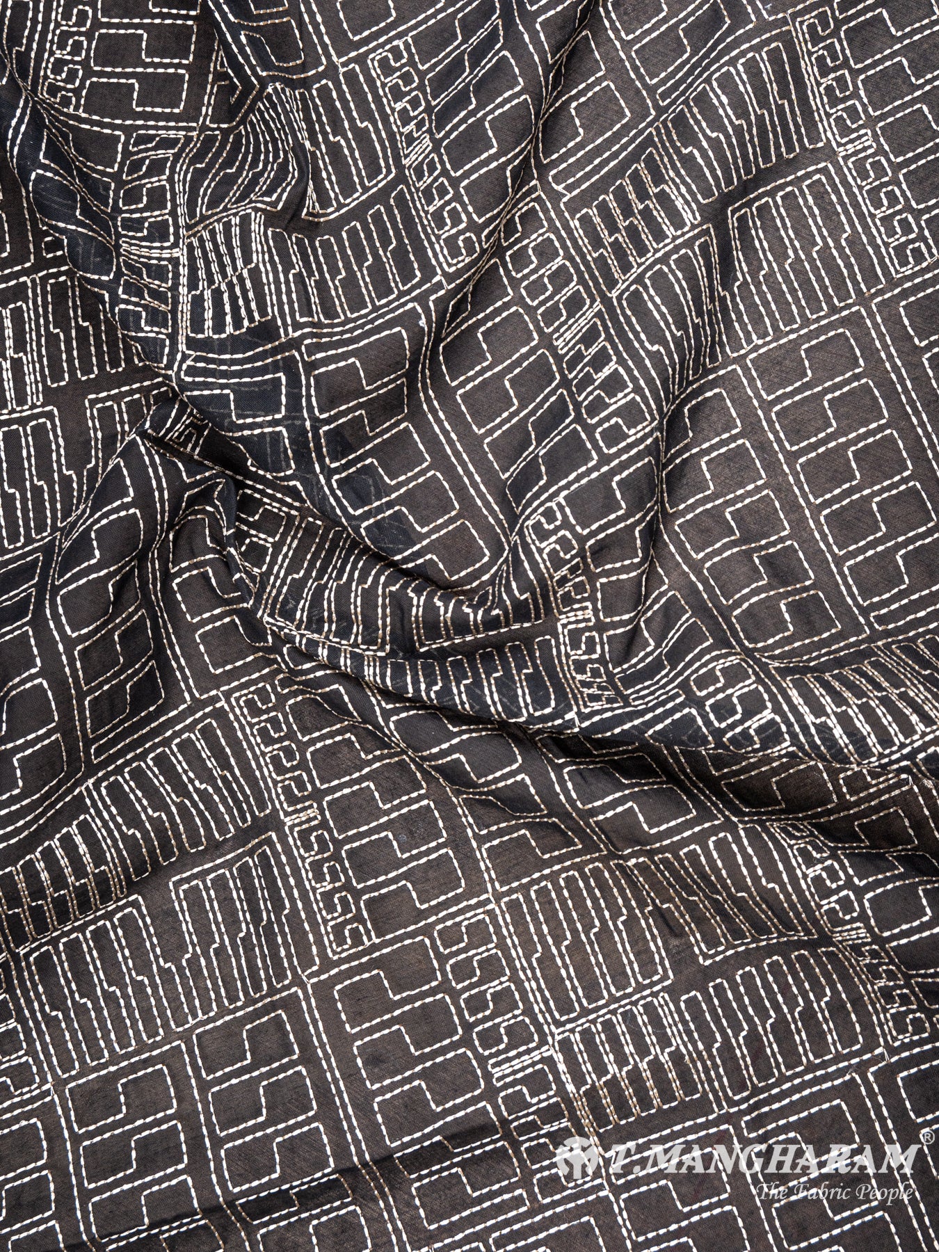 Black Cotton Embroidery Fabric - EC6025