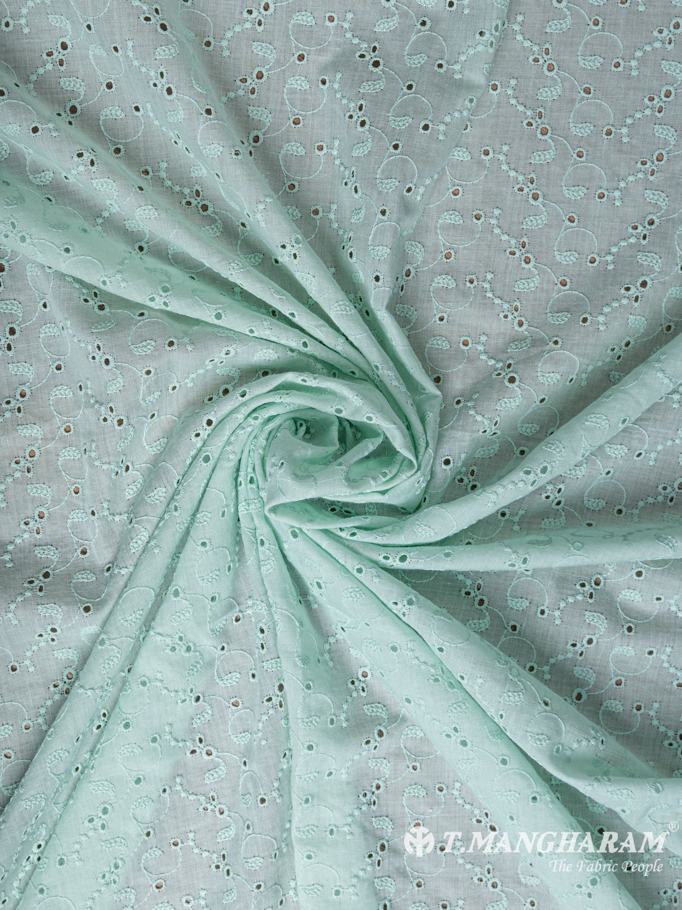 Green Cotton Embroidery Fabric - EC5990 view-1