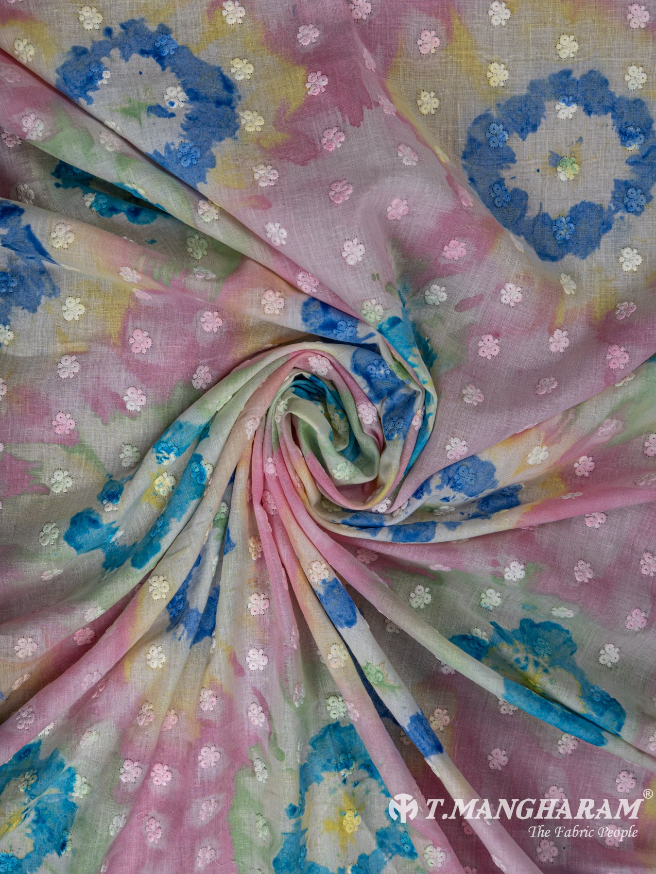 Multicolor Cotton Embroidery Fabric - EC5982 view-1