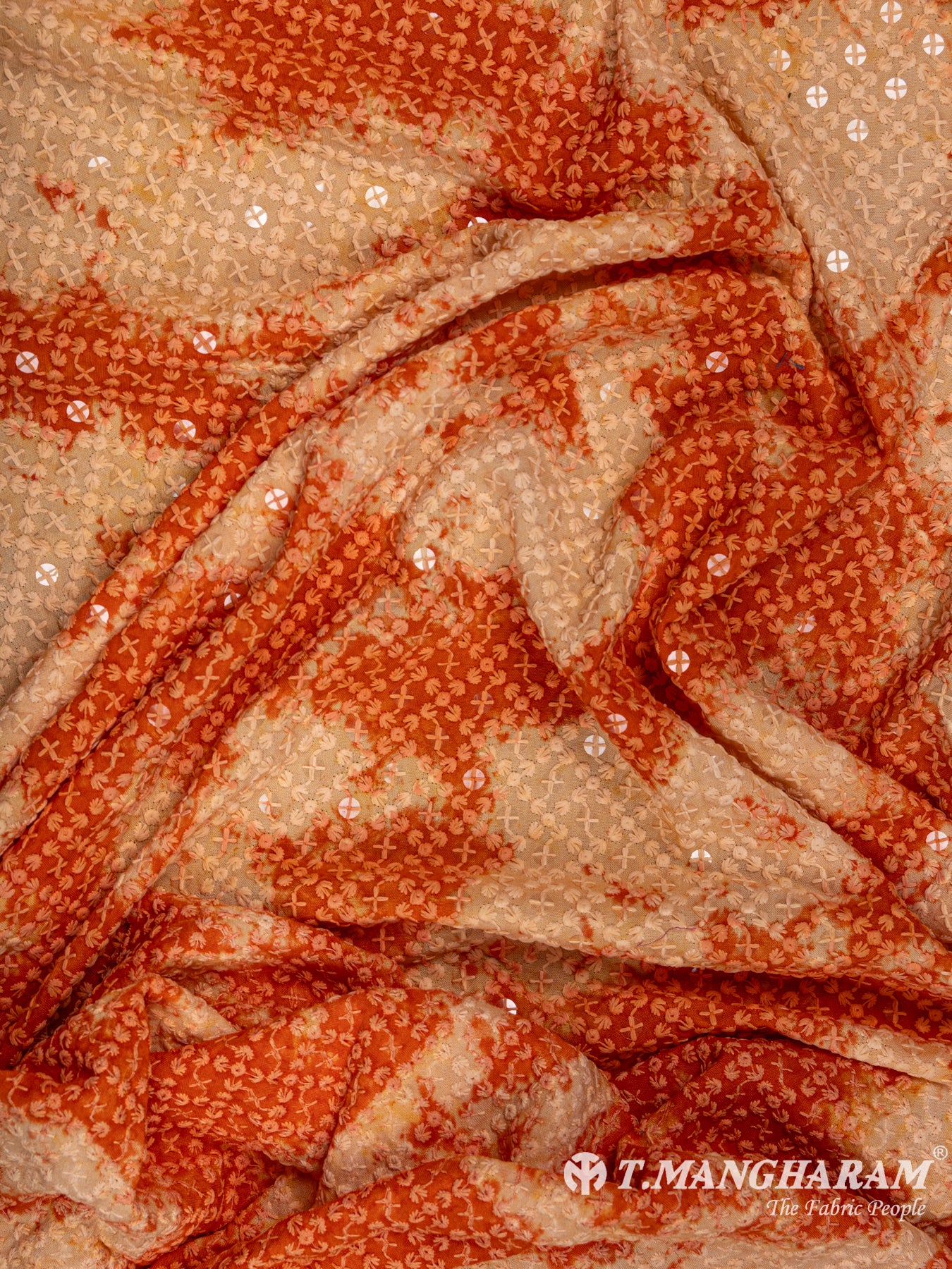 Orange Cotton Embroidery Fabric - EB4624 view-4
