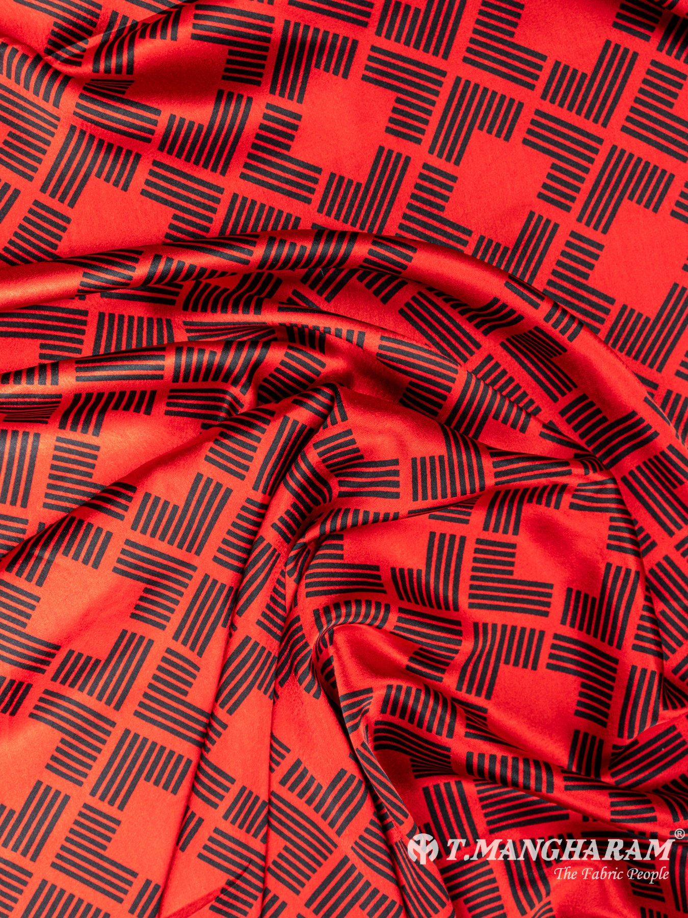 Red White Silk Fabric - EB4681 view-4