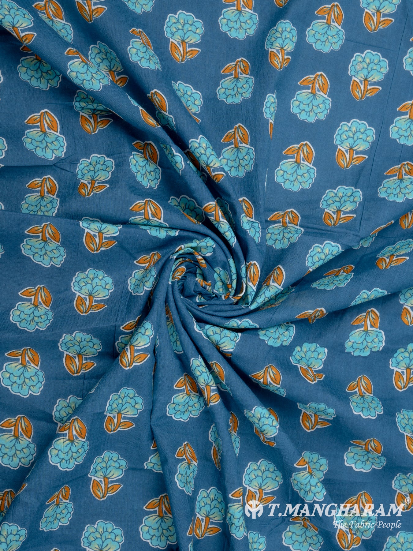 Blue Cotton Fabric - EB5576 view-1