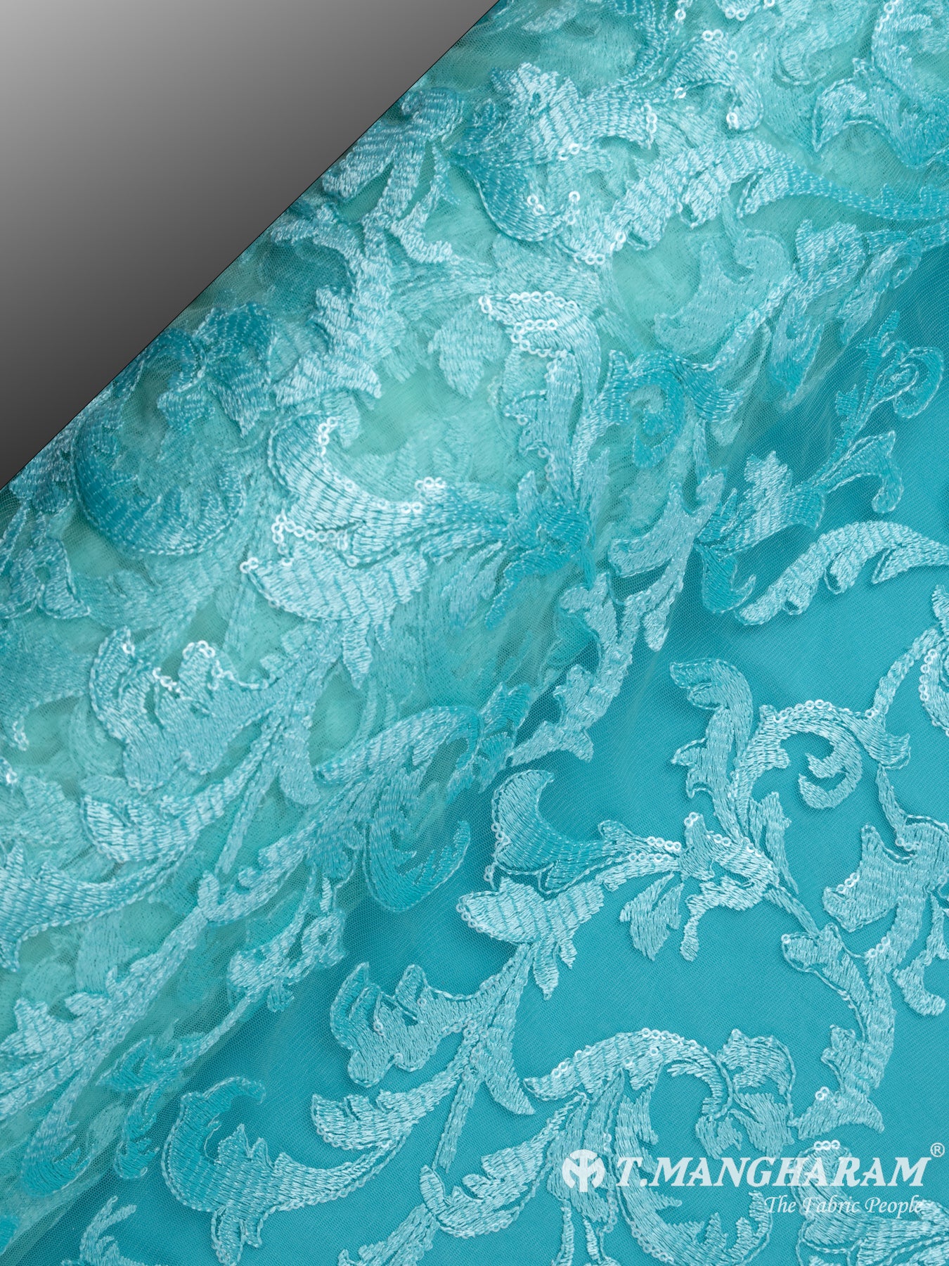 Sea Blue Fancy Net Fabric - EB5532 view-2