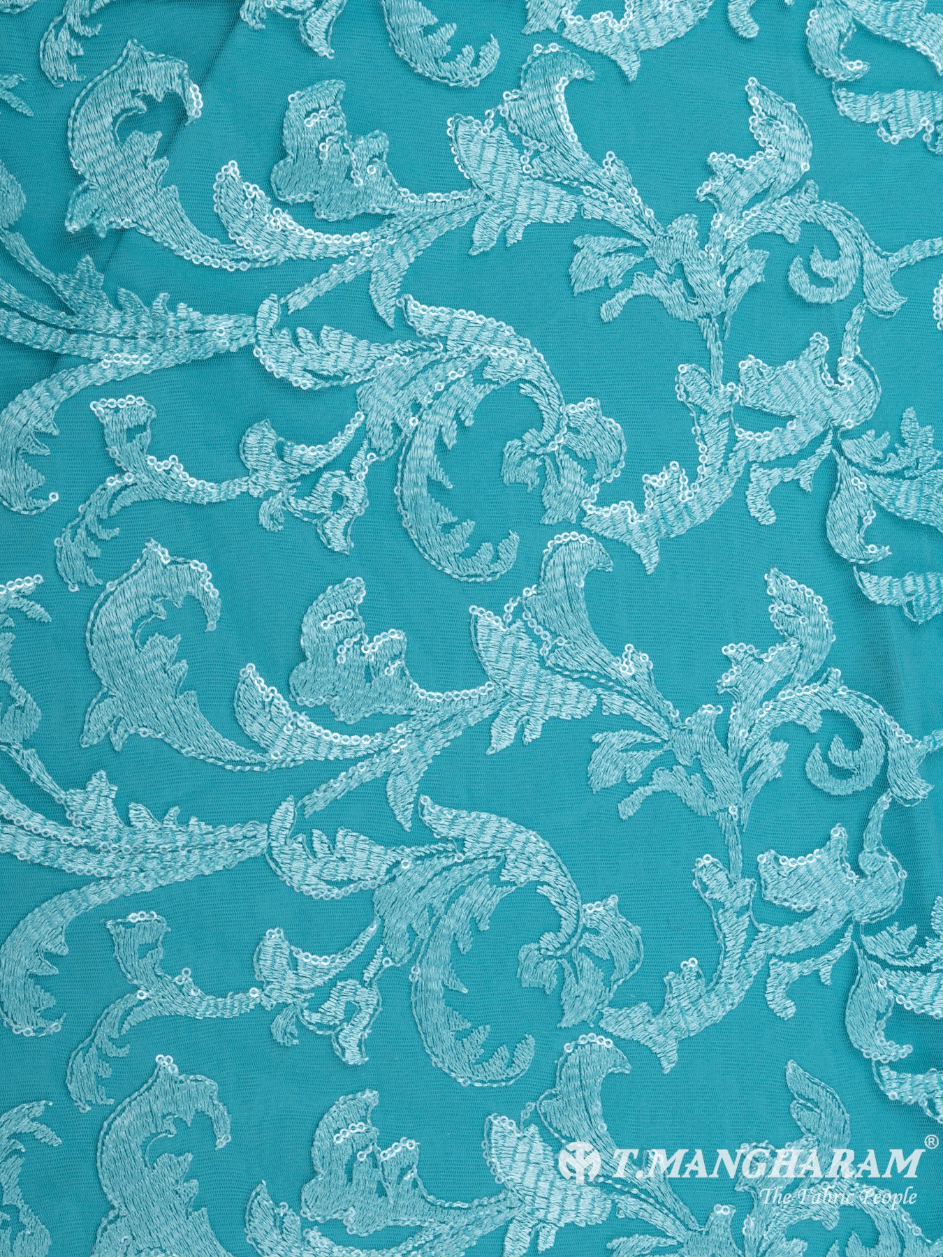 Sea Blue Fancy Net Fabric - EB5532 view-3