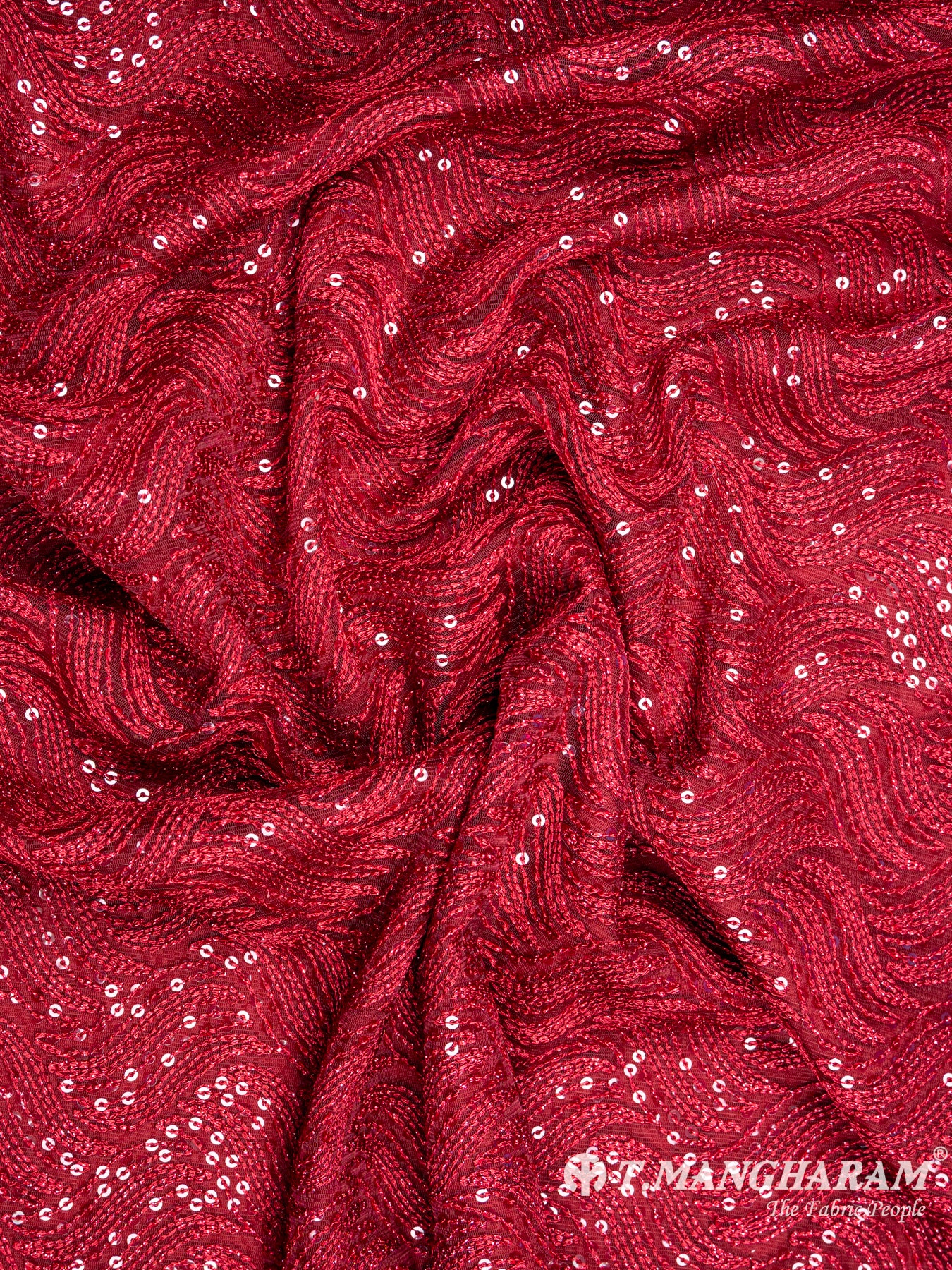 Maroon Fancy Net Fabric - EB4657 view-4