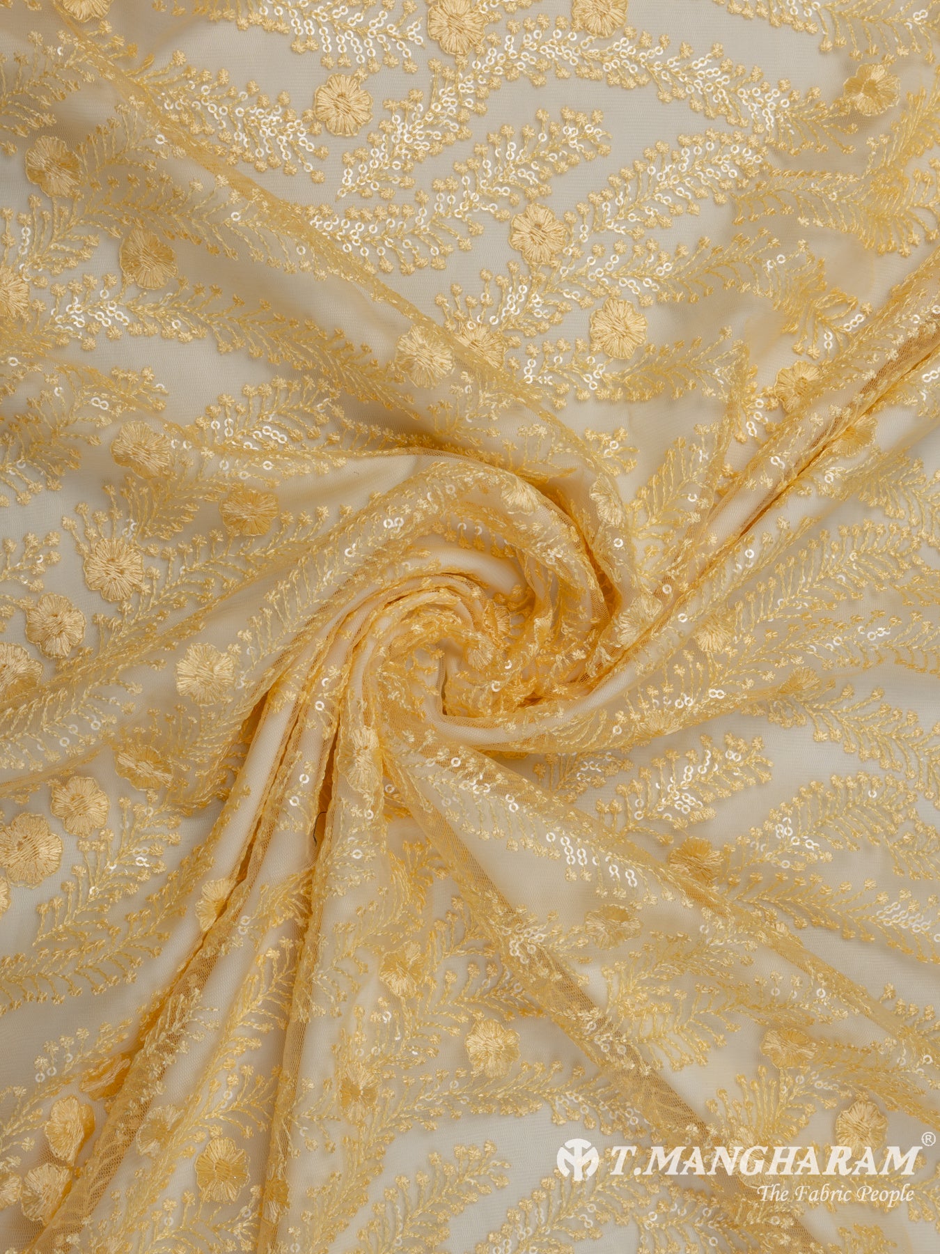 Yellow Fancy Net Fabric - EB5527 view-1