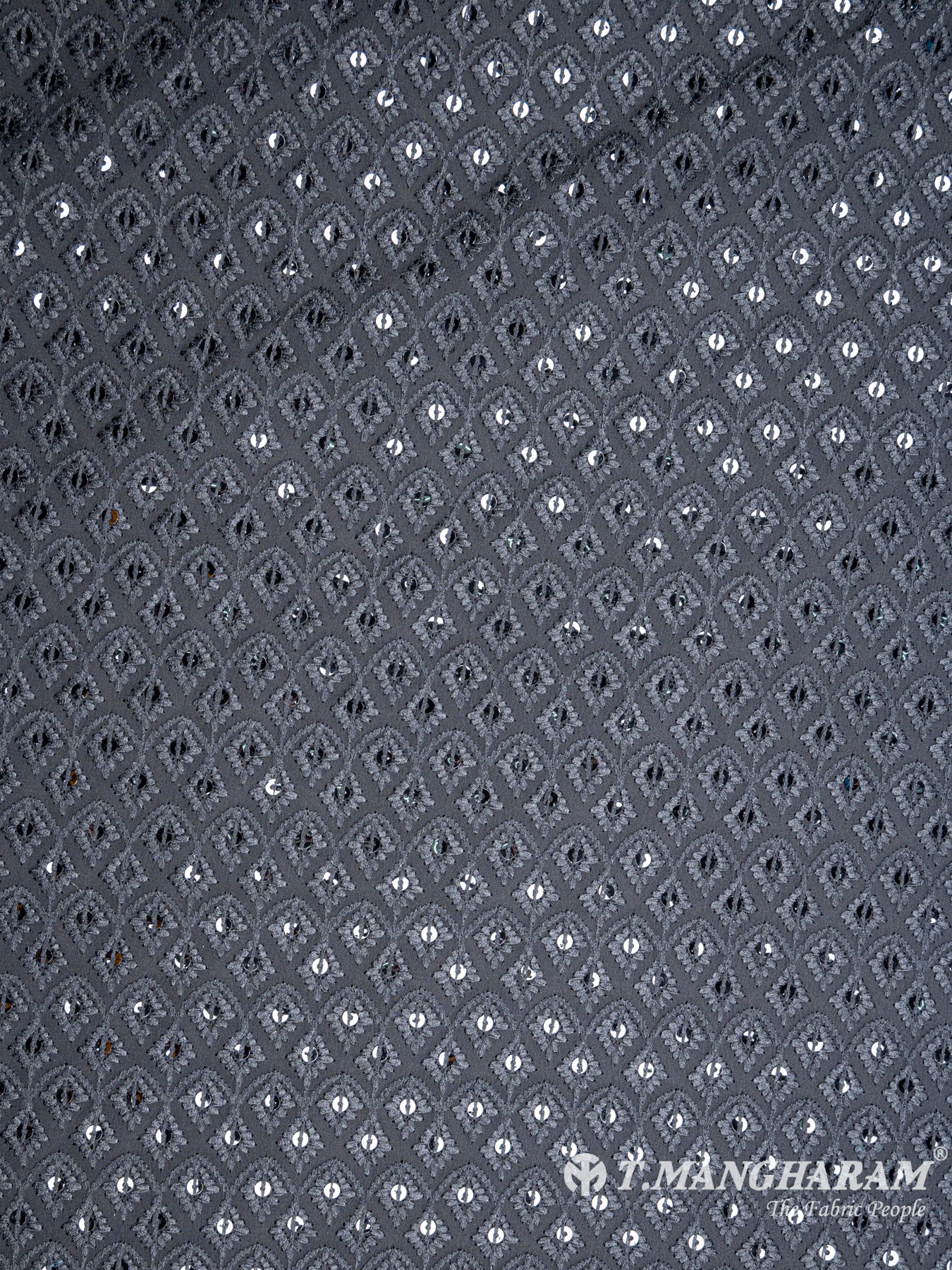 Black Georgette Fabric - EC6002 view-3
