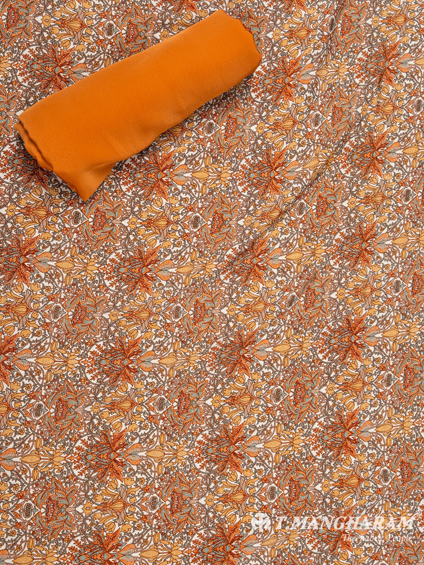 Orange Crepe Chudidhar Fabric Set - EG1680 view-3