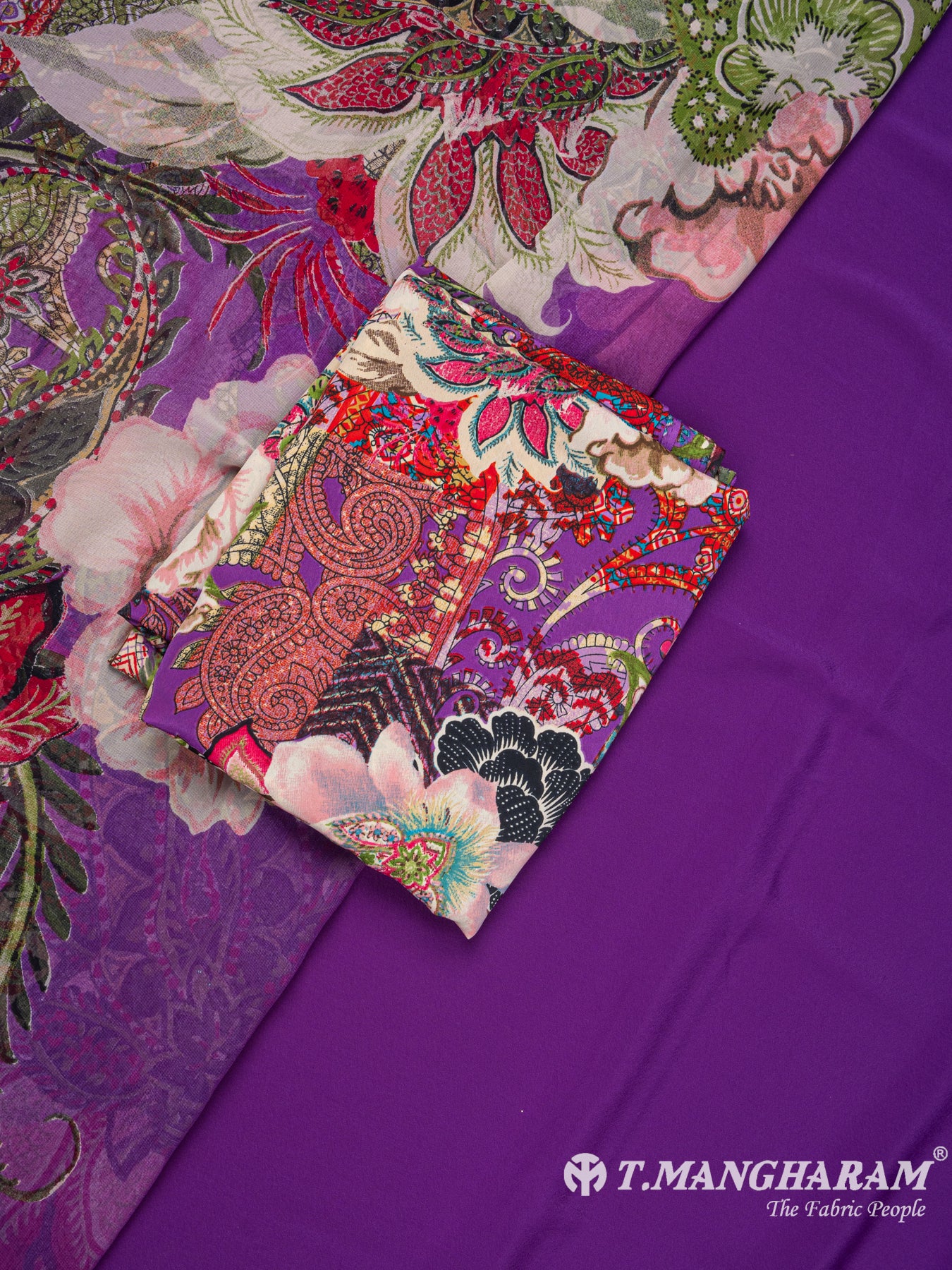 Purple Crepe Chudidhar Fabric Set - EG1719 view-1