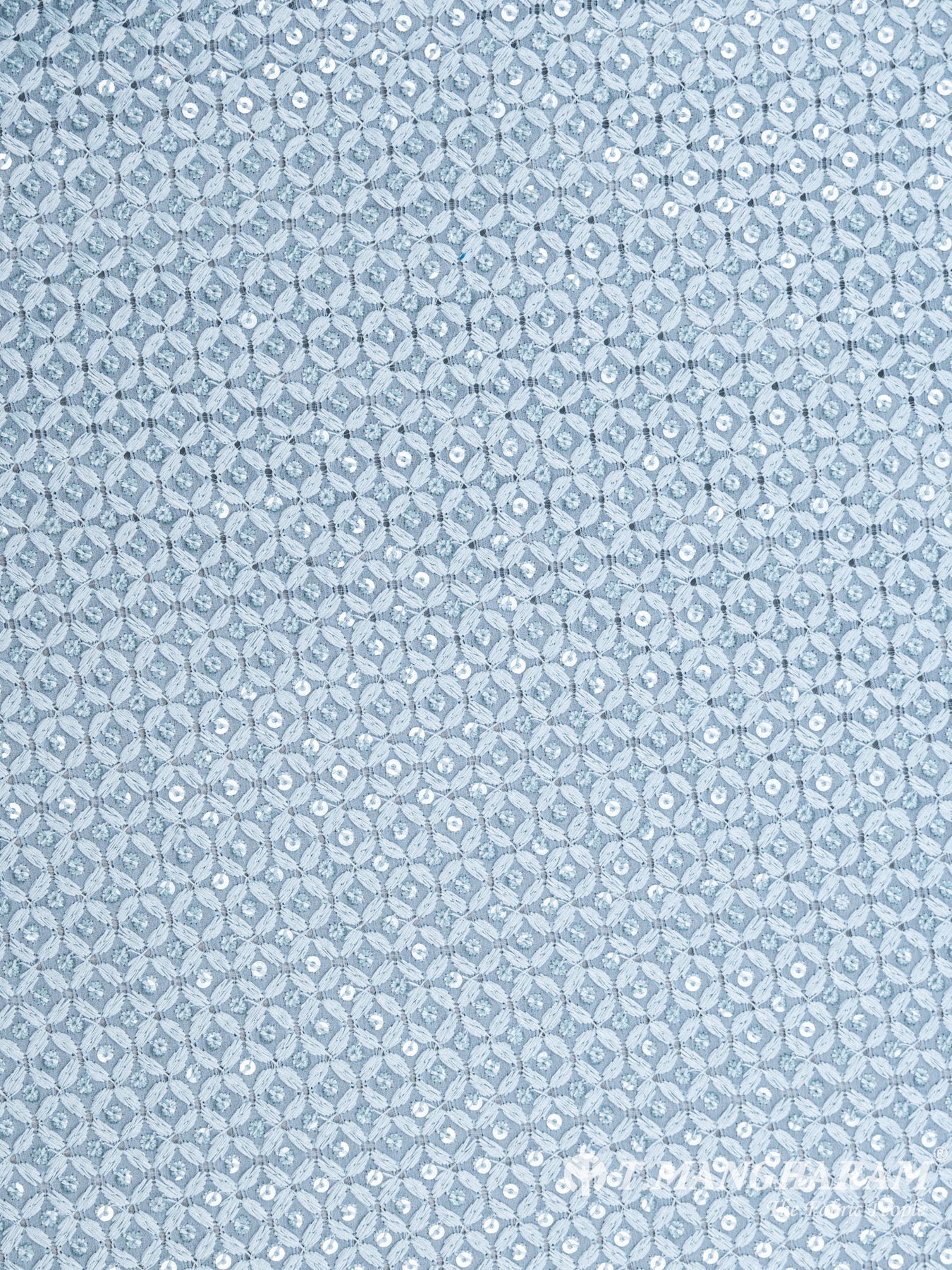 Blue Georgette Fabric - EC5991 view-3