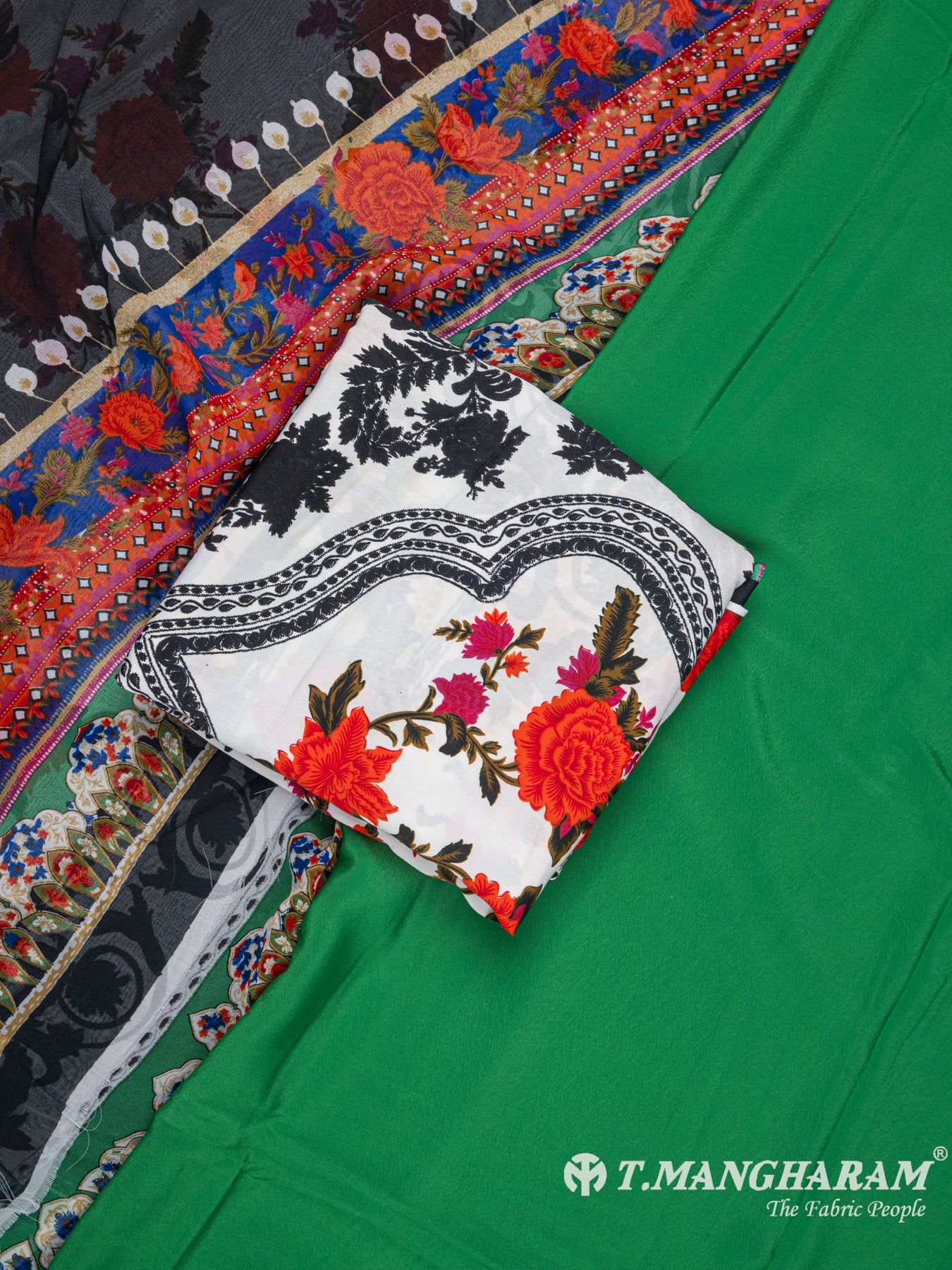 Multicolor Crepe Chudidhar Fabric Set - EG1729 view-1