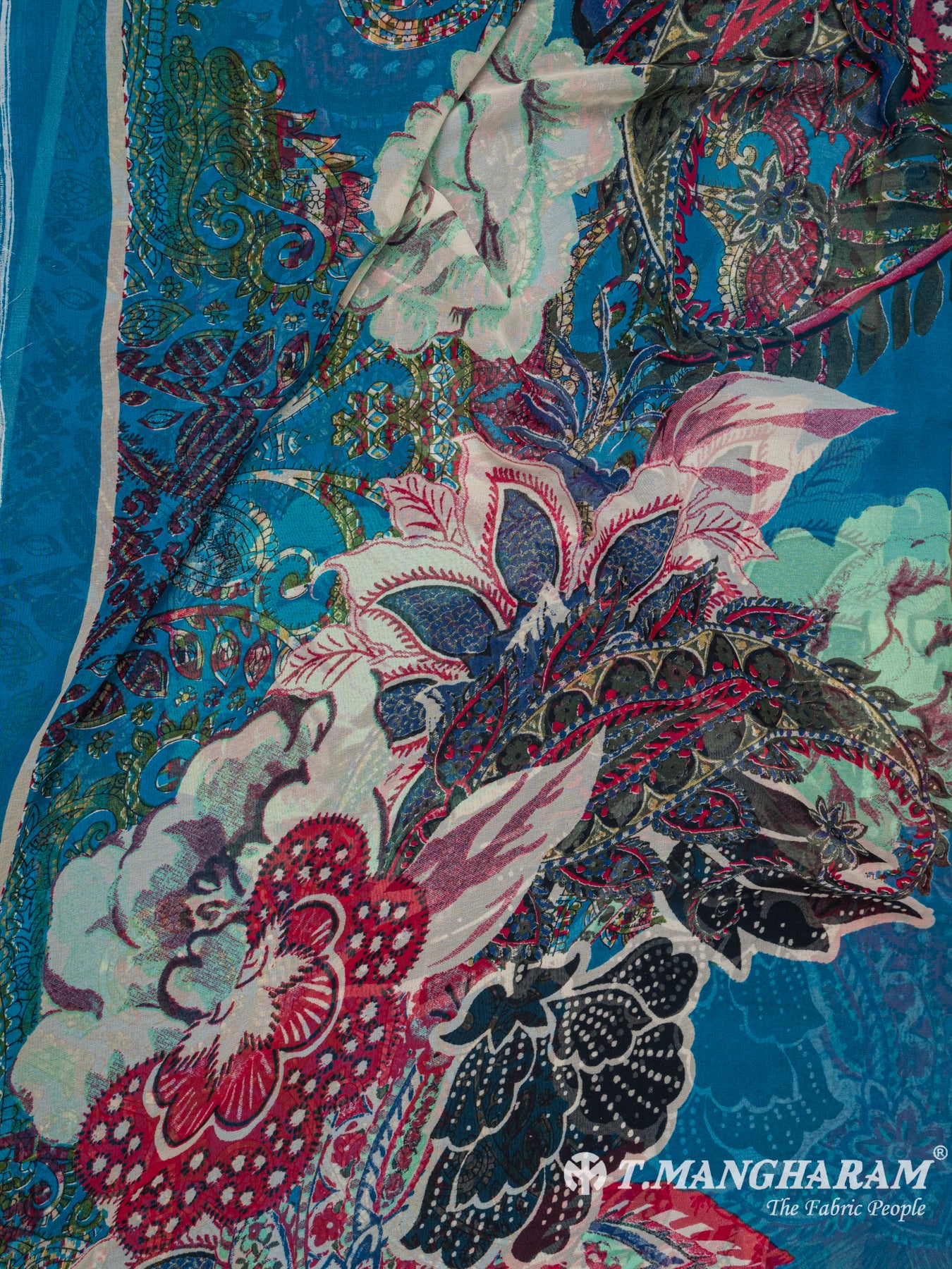Blue Crepe Chudidhar Fabric Set - EG1717 view-3