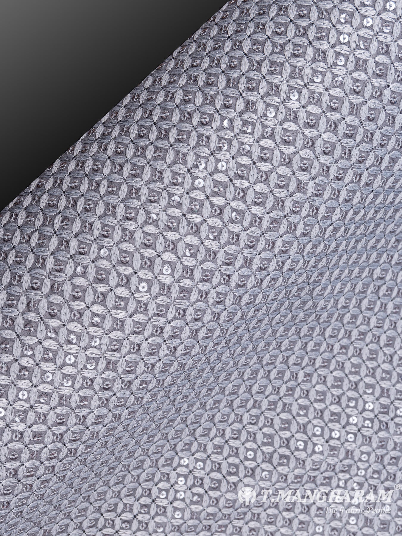 Grey Georgette Fabric - EC6000 view-2