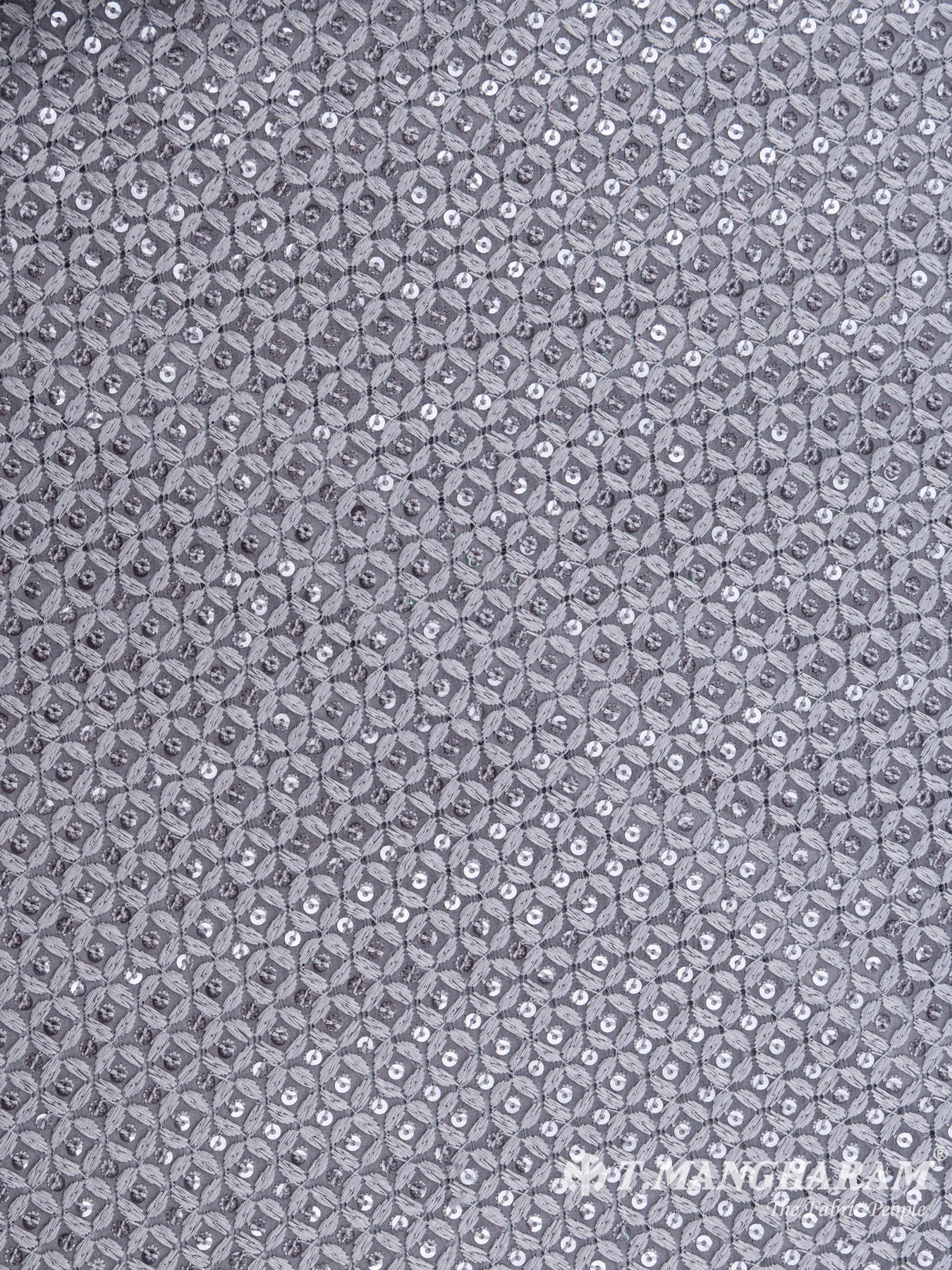 Grey Georgette Fabric - EC6000 view-3