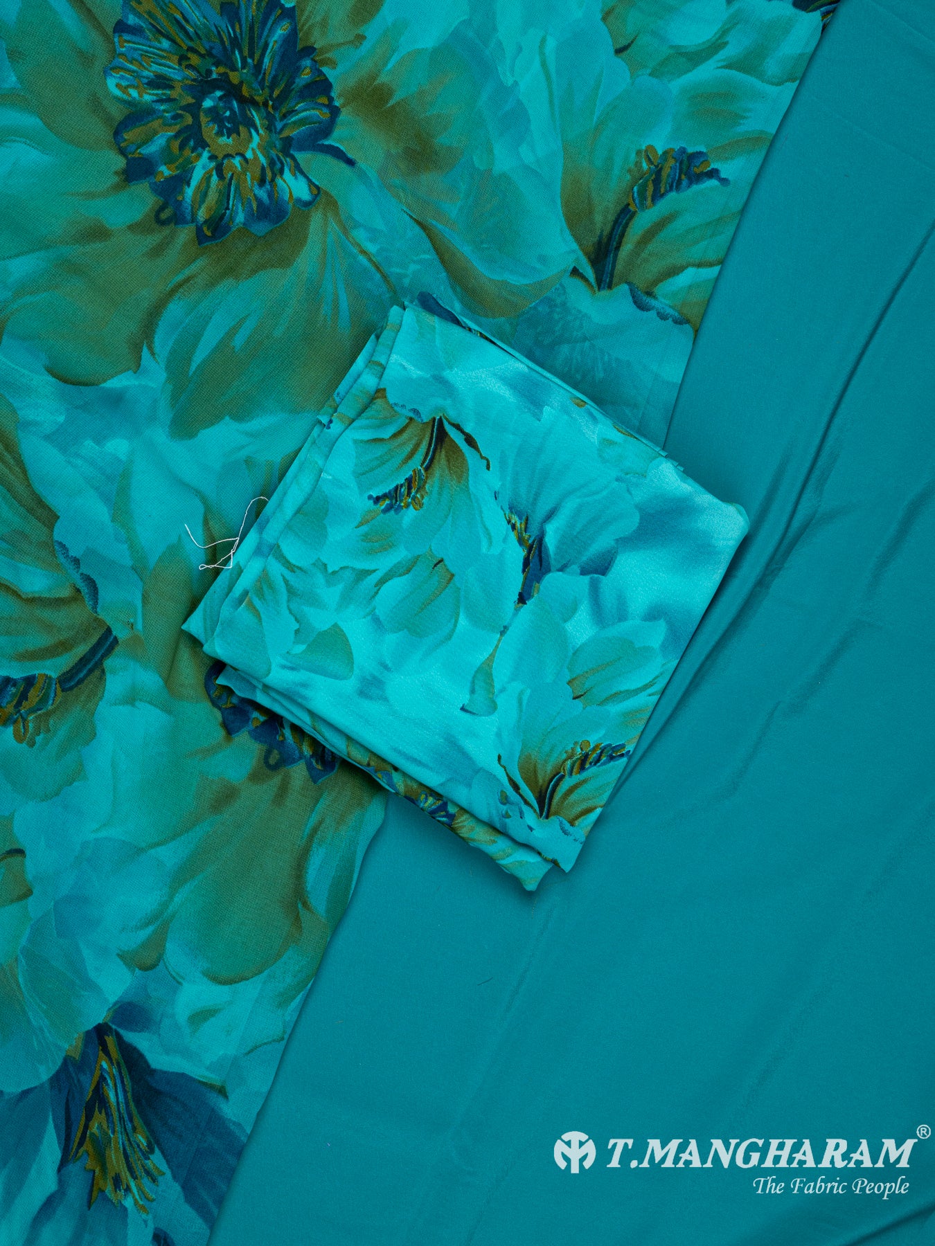 Green Crepe Chudidhar Fabric Set - EG1696 view-1