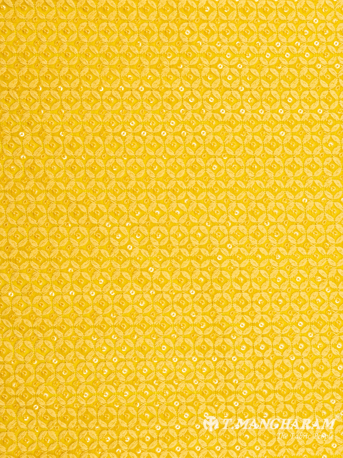 Yellow Georgette Fabric - EC5997 view-3