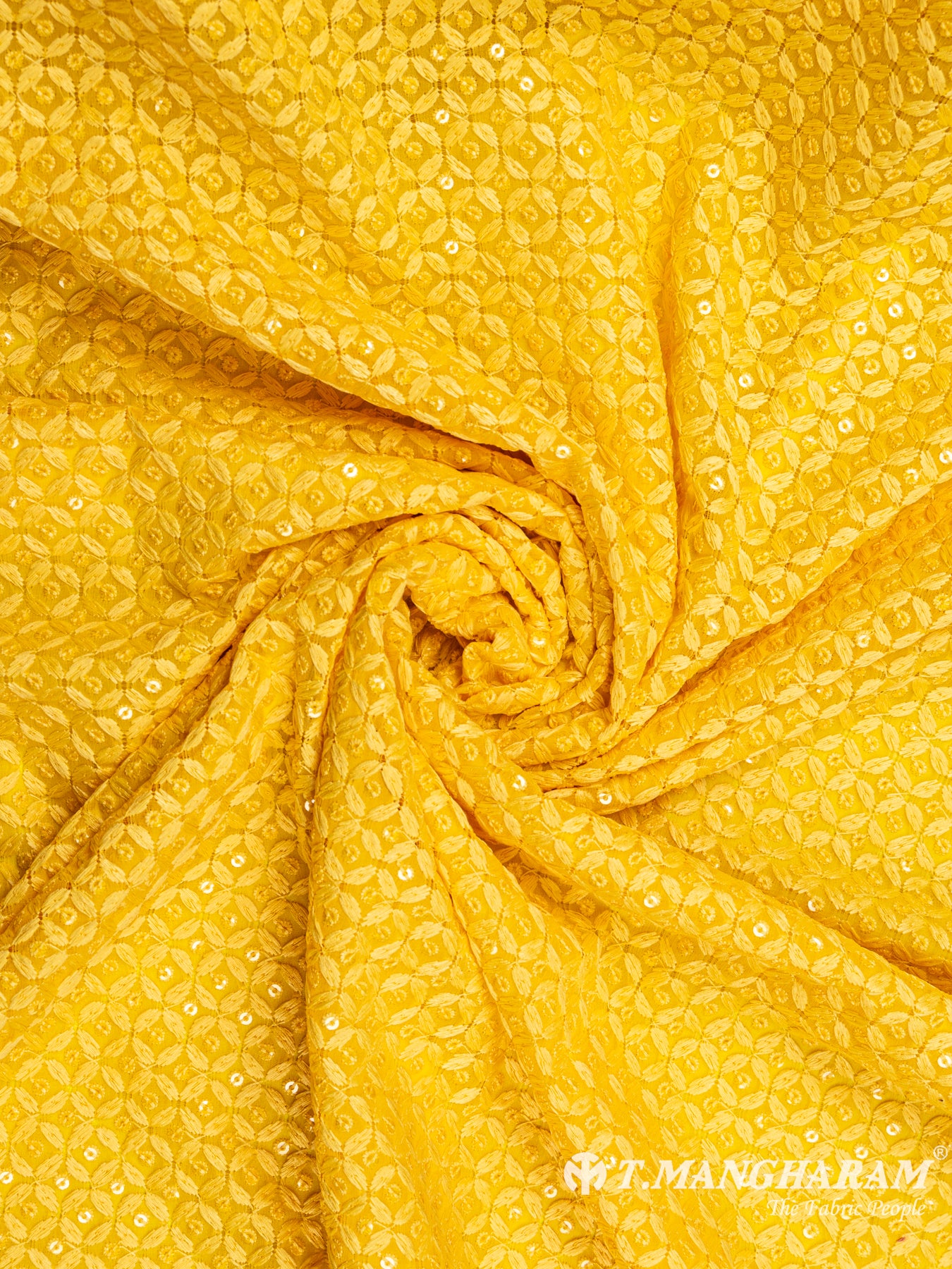 Yellow Georgette Fabric - EC5997 view-1