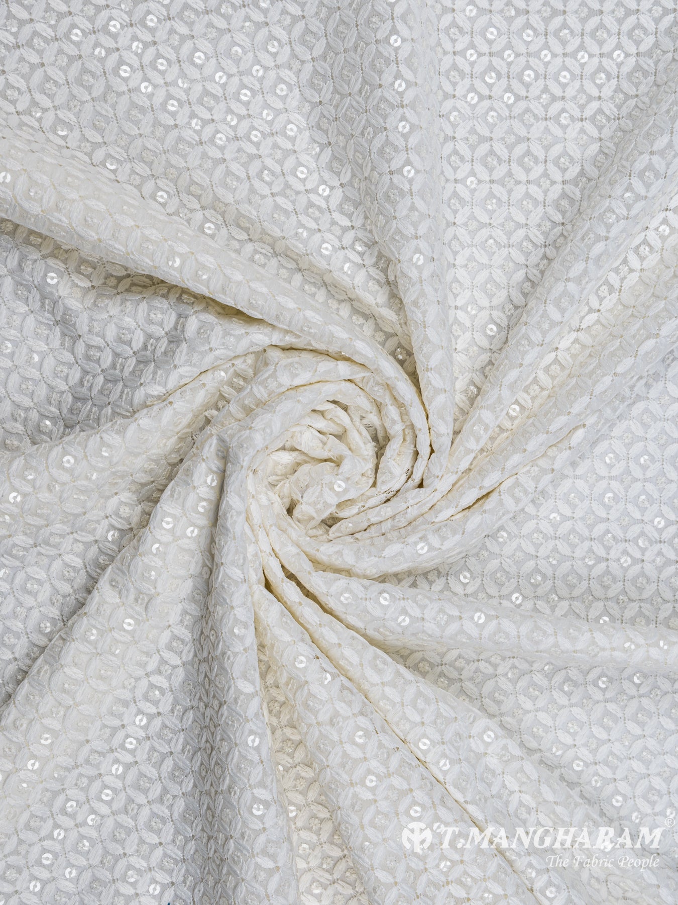 Cream Georgette Fabric - EC5992 view-1