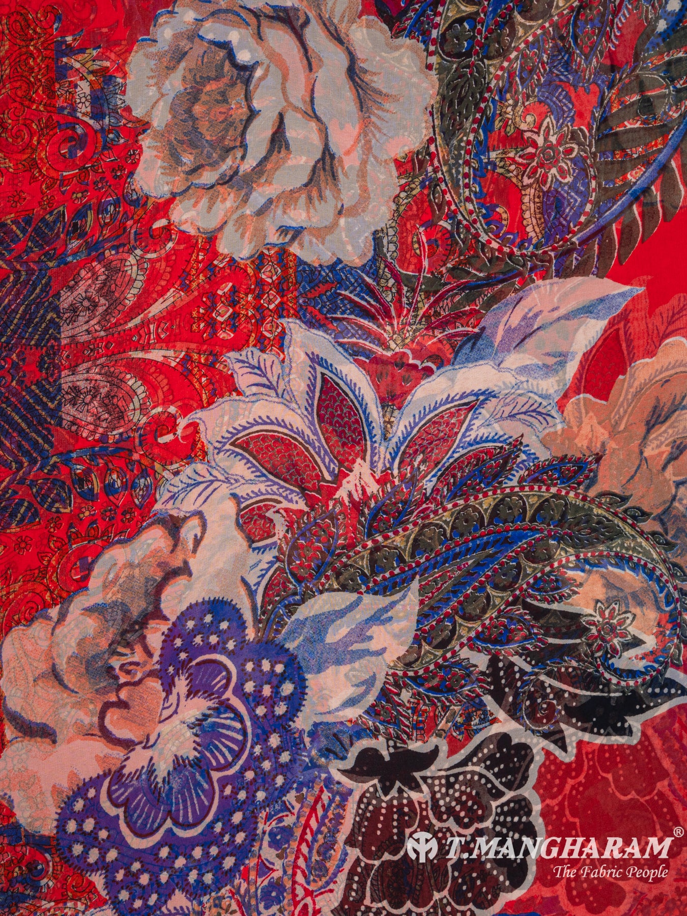Red Crepe Chudidhar Fabric Set - EG1718 view-3