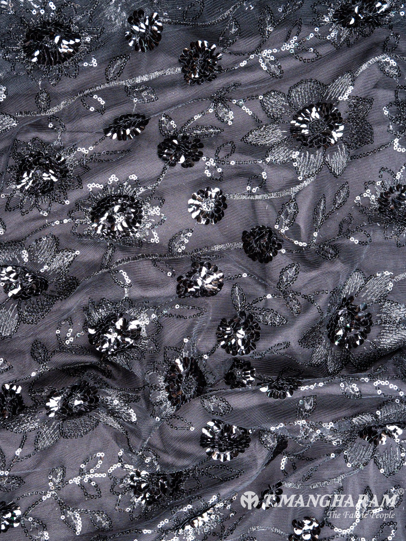 Black Fancy Net Fabric - EA2032 view-4