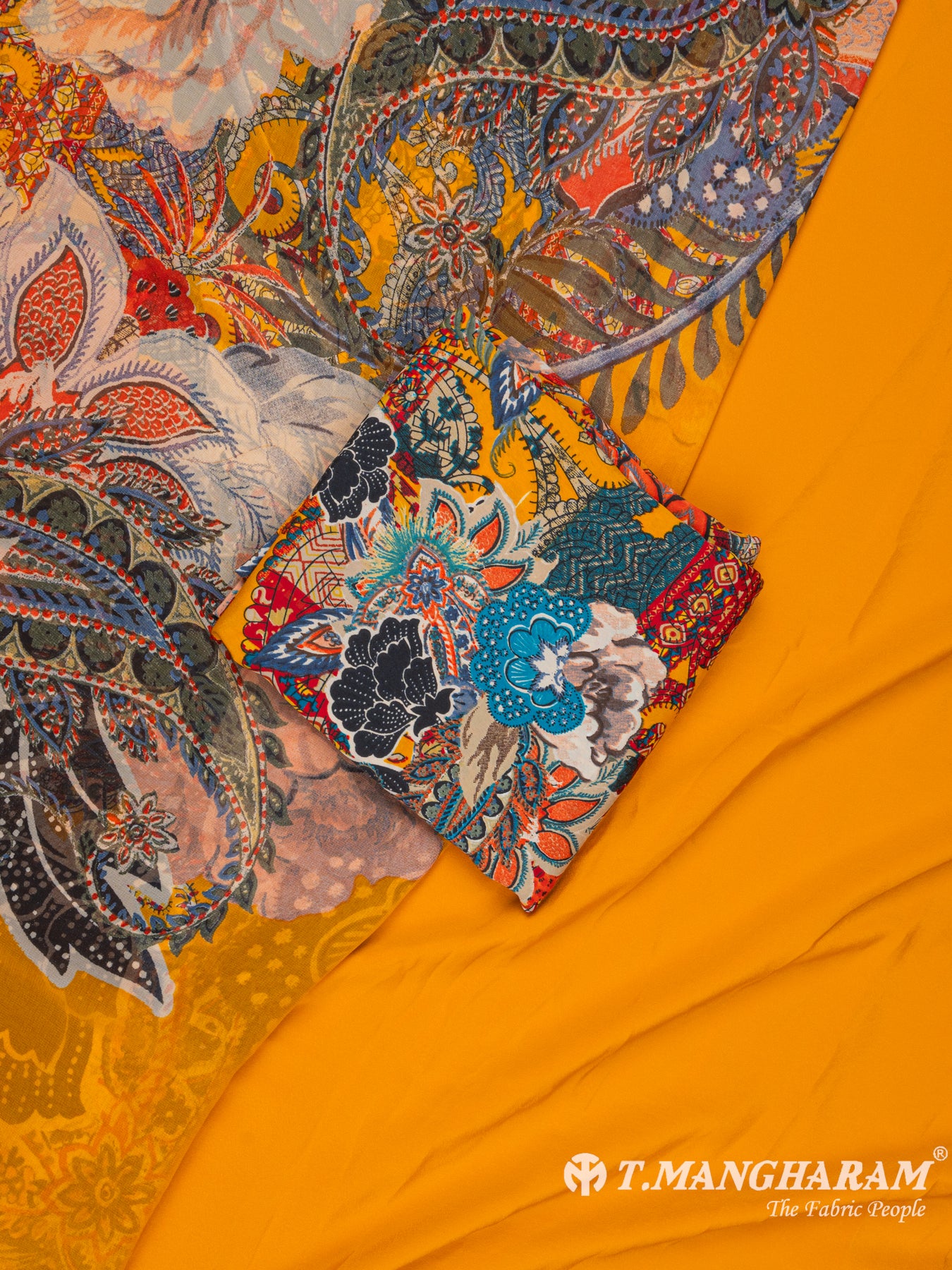 Yellow Crepe Chudidhar Fabric Set - EG1716 view-1