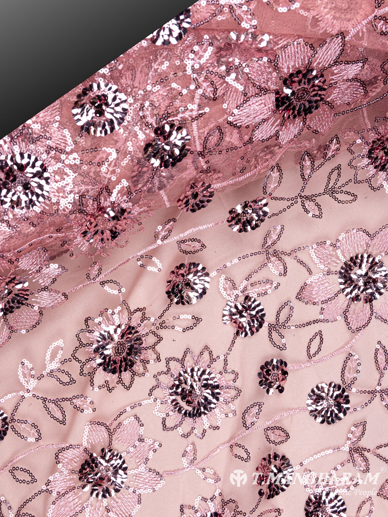 Baby Pink Fancy Net Fabric - EA2028 view-2